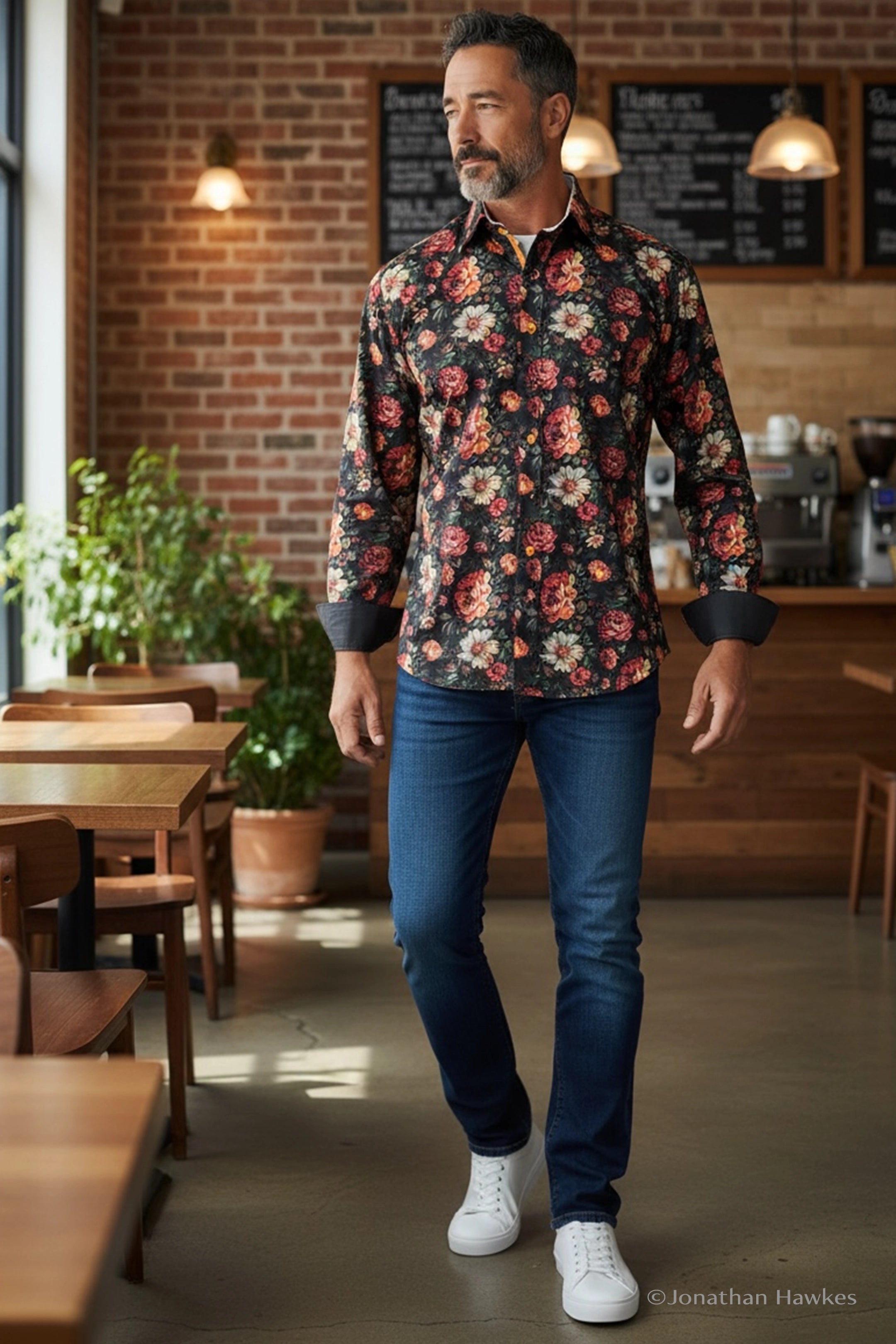 Claudio Lugli Black Floral Shirt