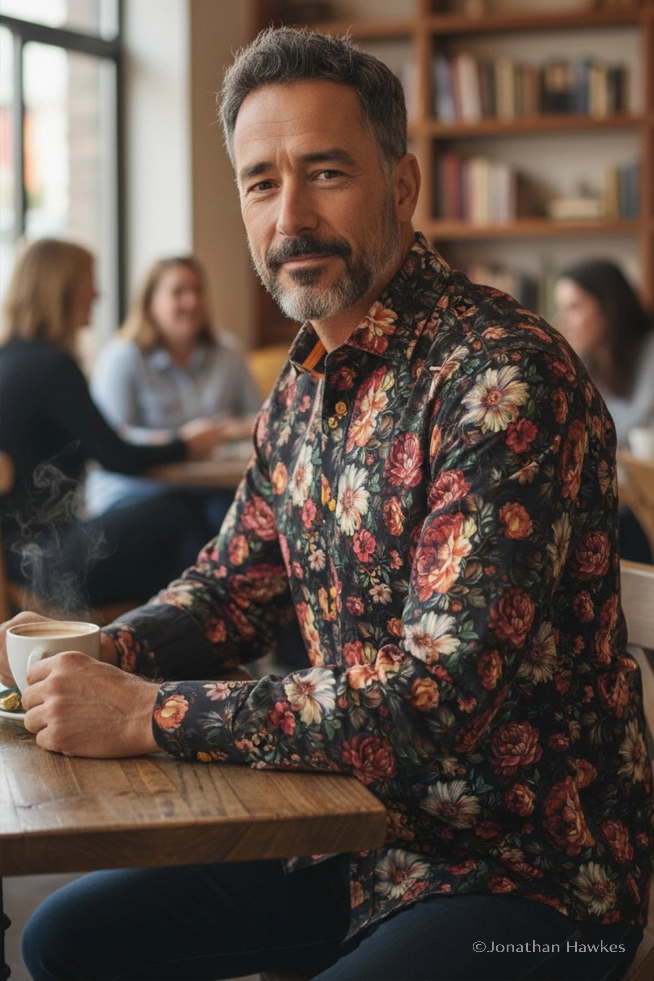 Claudio Lugli Black Floral Shirt