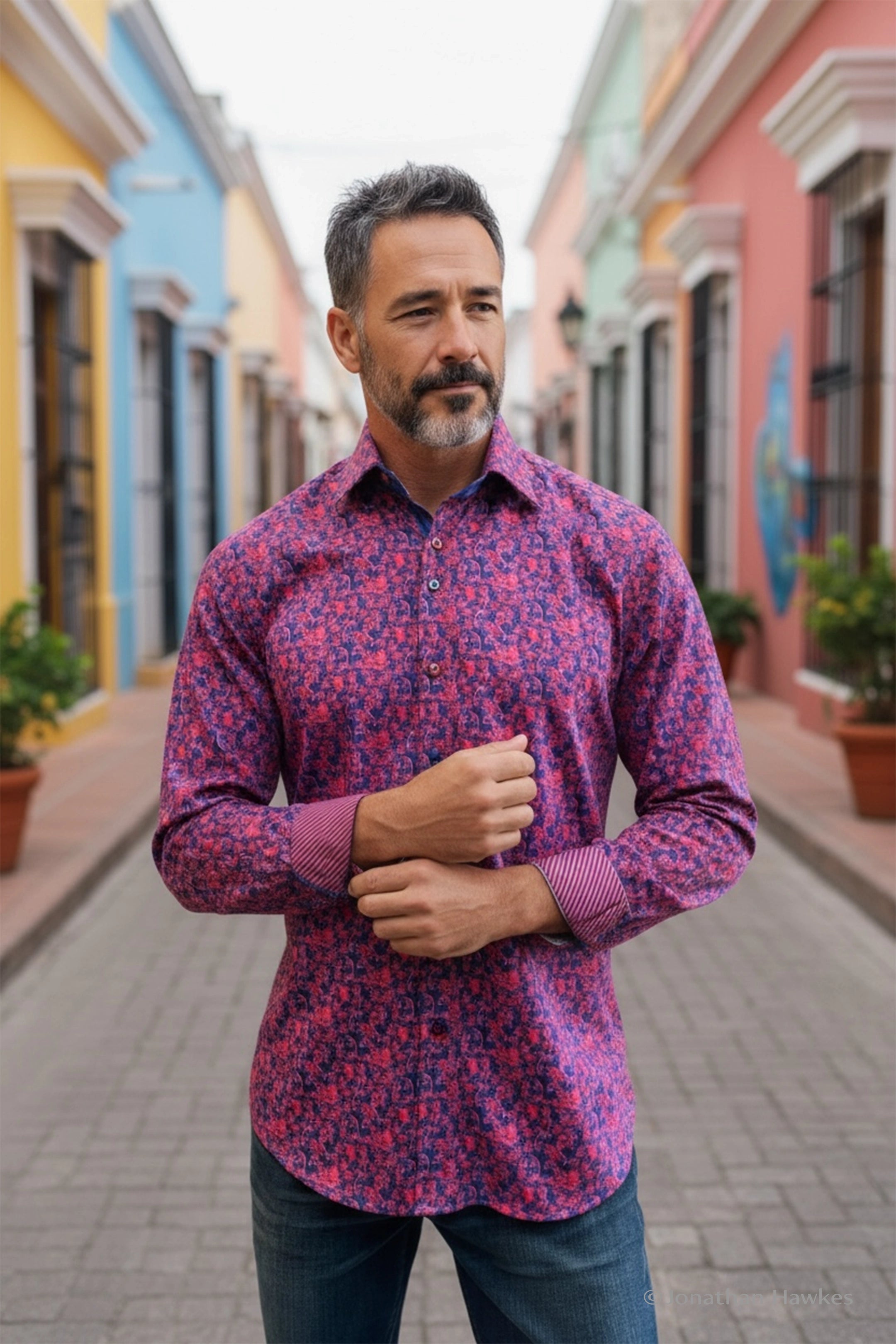 Claudio Lugli Fuchsia Ornaments Shirt