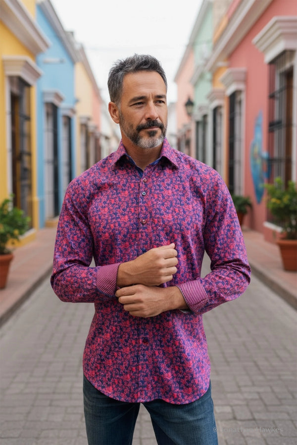 Claudio Lugli Fuchsia Ornaments Shirt