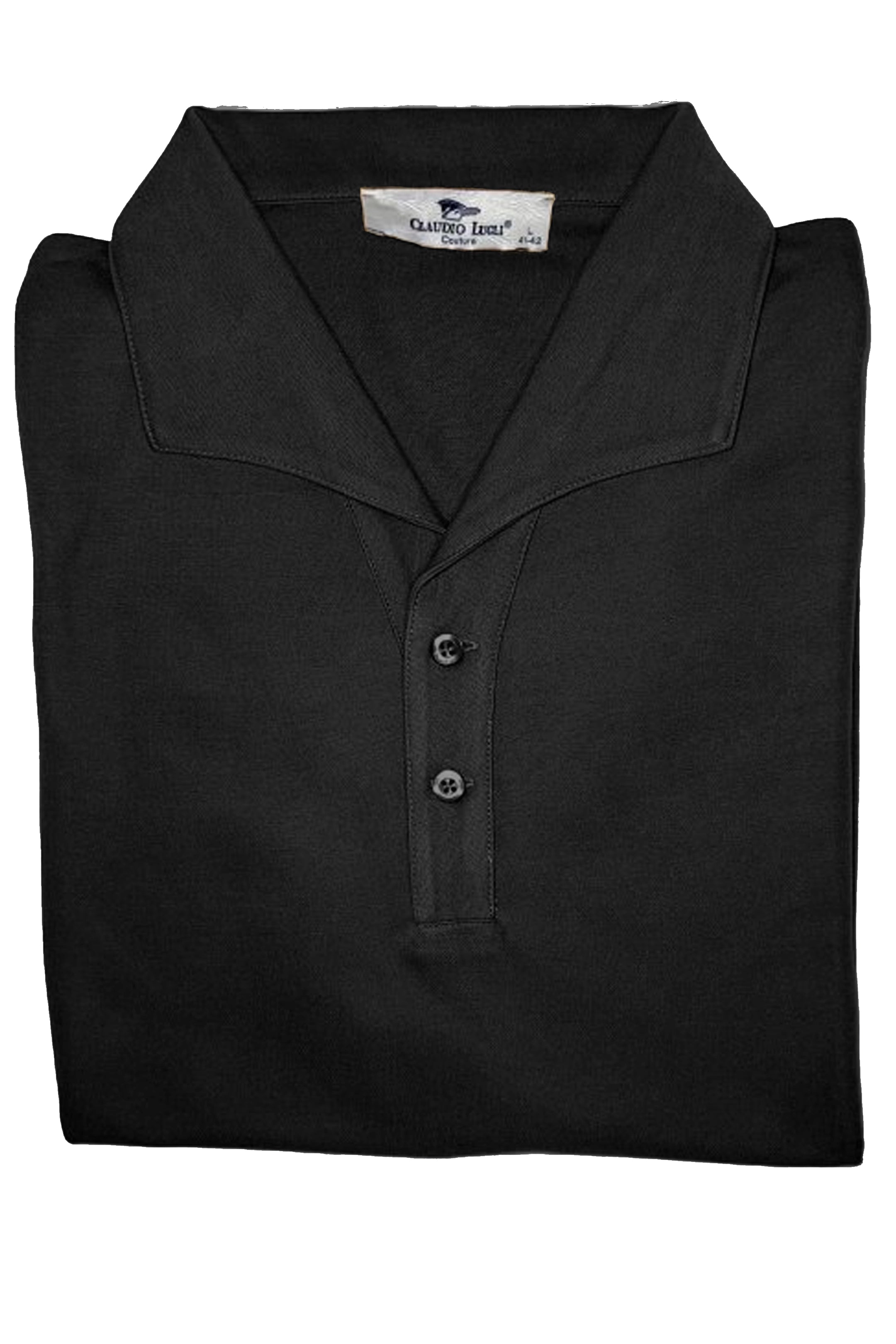 Claudio Lugli Black Cupro Polo Shirt