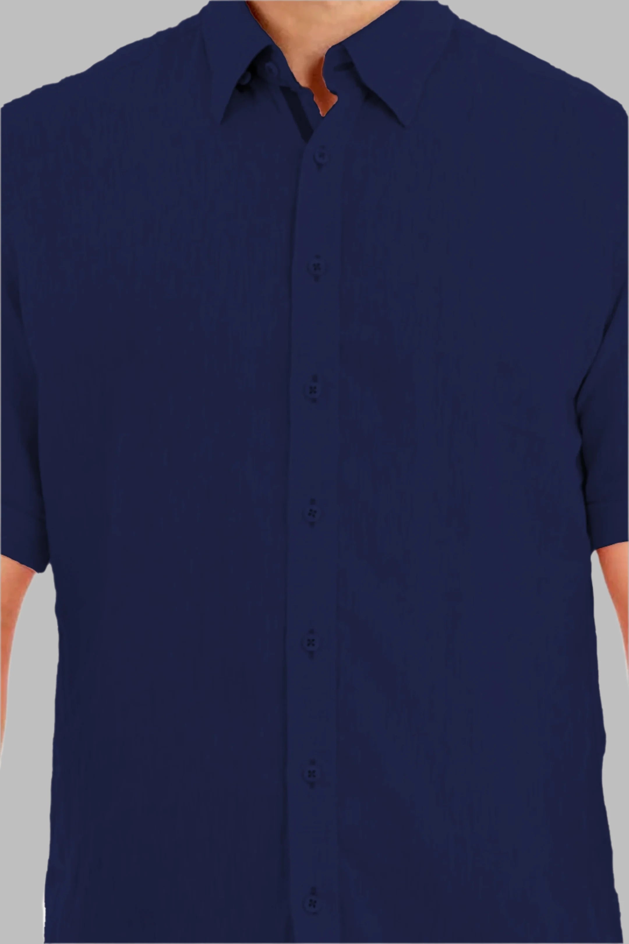 Claudio Lugli Navy Short Sleeve Linen Shirt