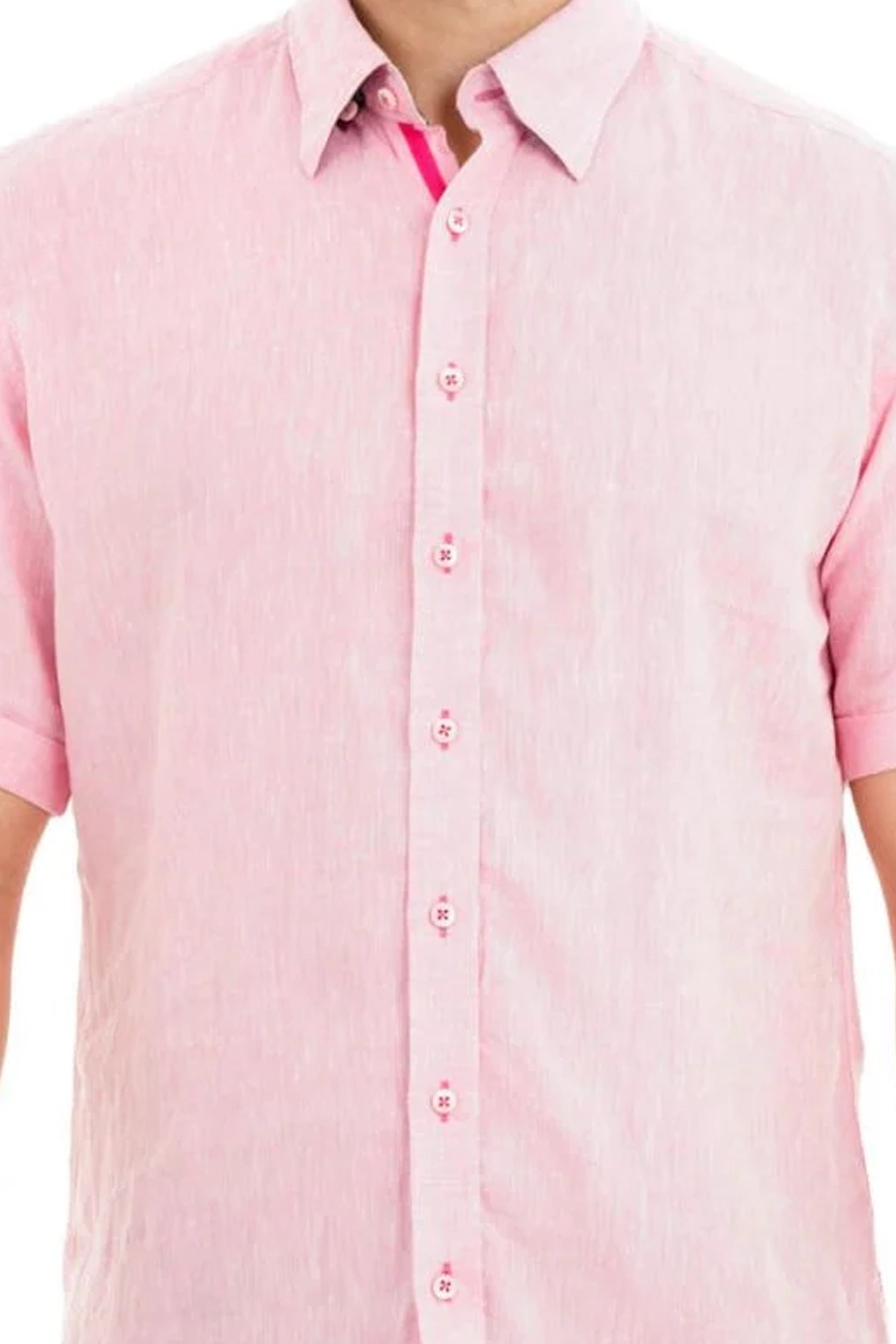 Claudio Lugli Pink Short Sleeve Linen Shirt
