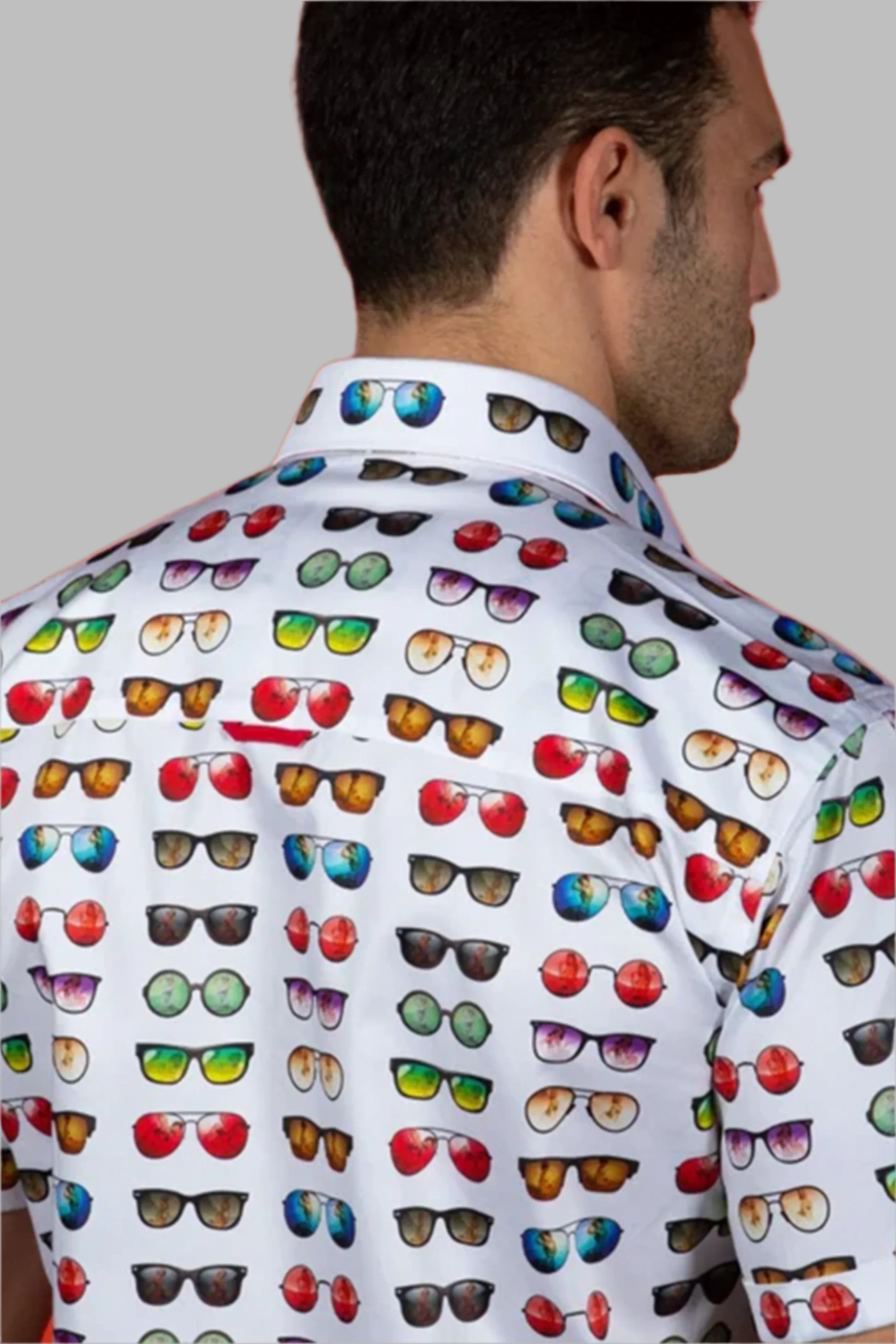 Claudio Lugli White Sunglasses Print Shirt