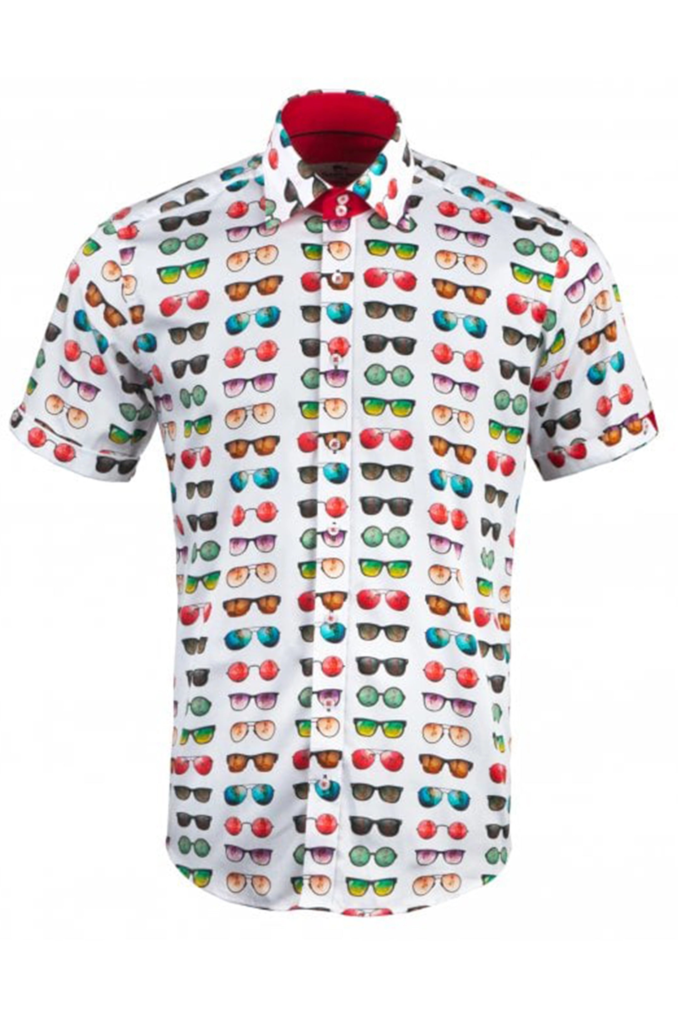Claudio Lugli White Sunglasses Print Shirt