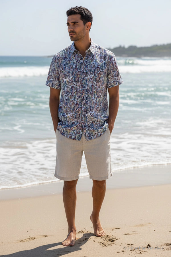 Claudio Lugli Paisley Print Short Sleeve Shirt