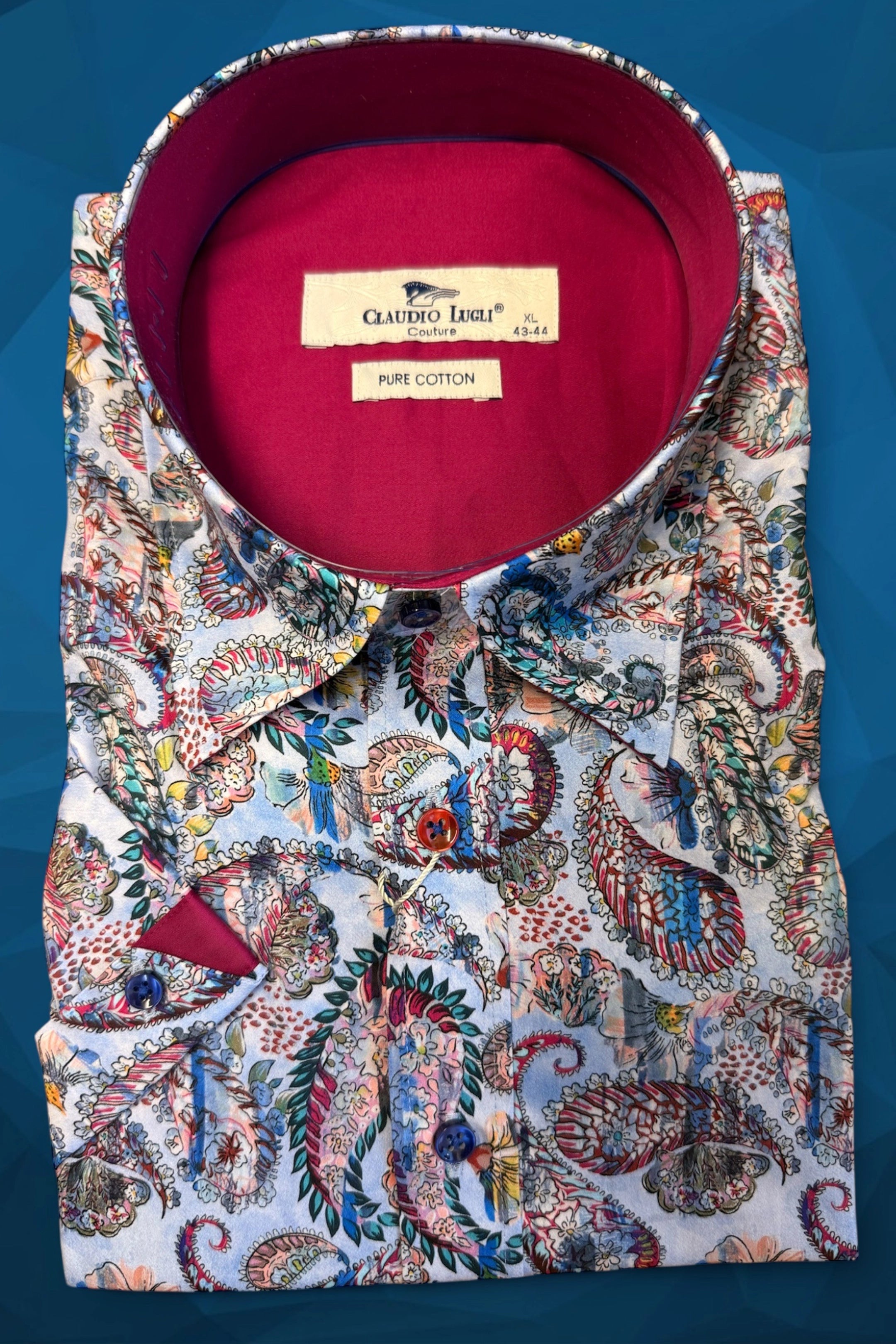 Claudio Lugli Paisley Print Short Sleeve Shirt