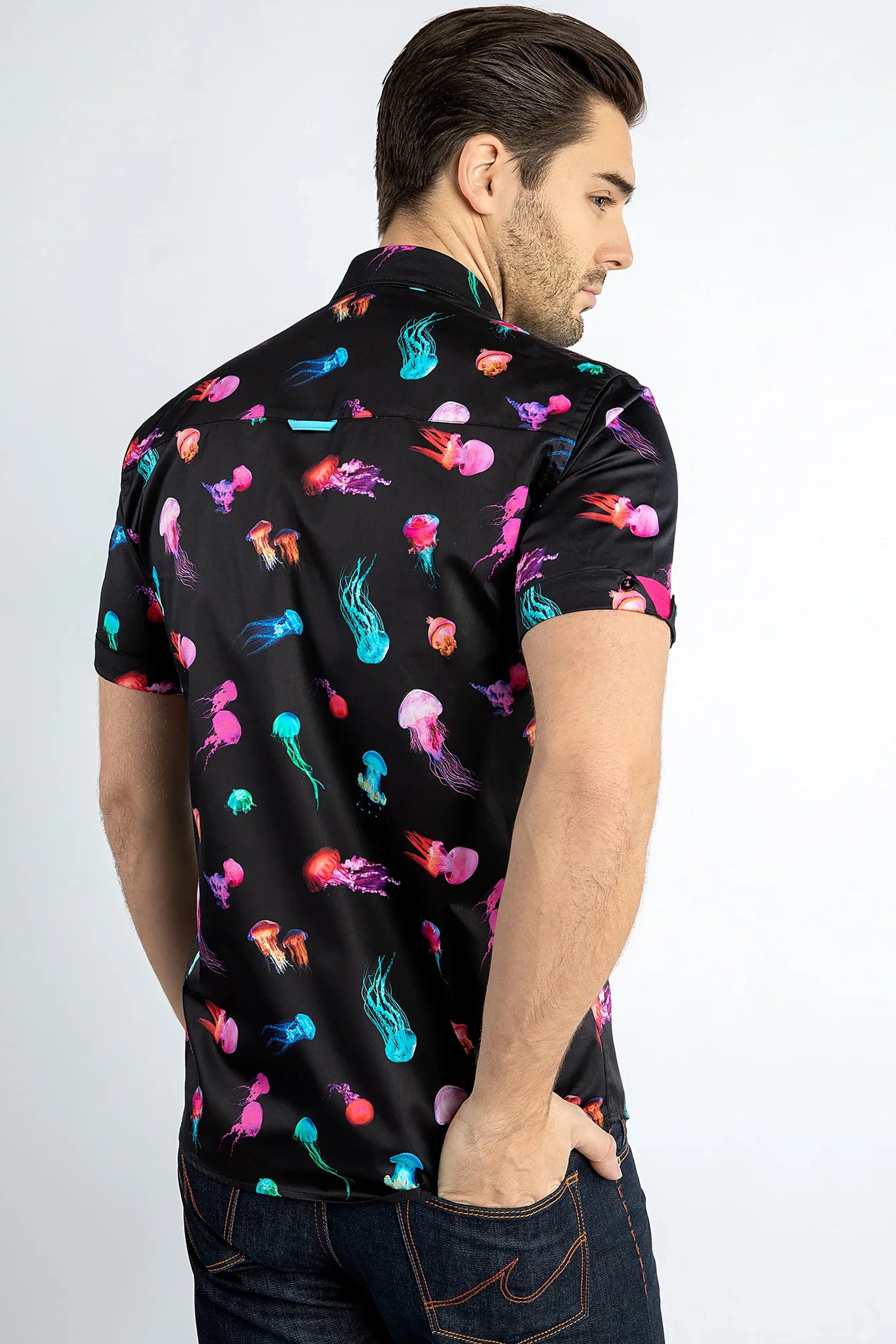 Claudio Lugli Black Jellyfish Print Shirt