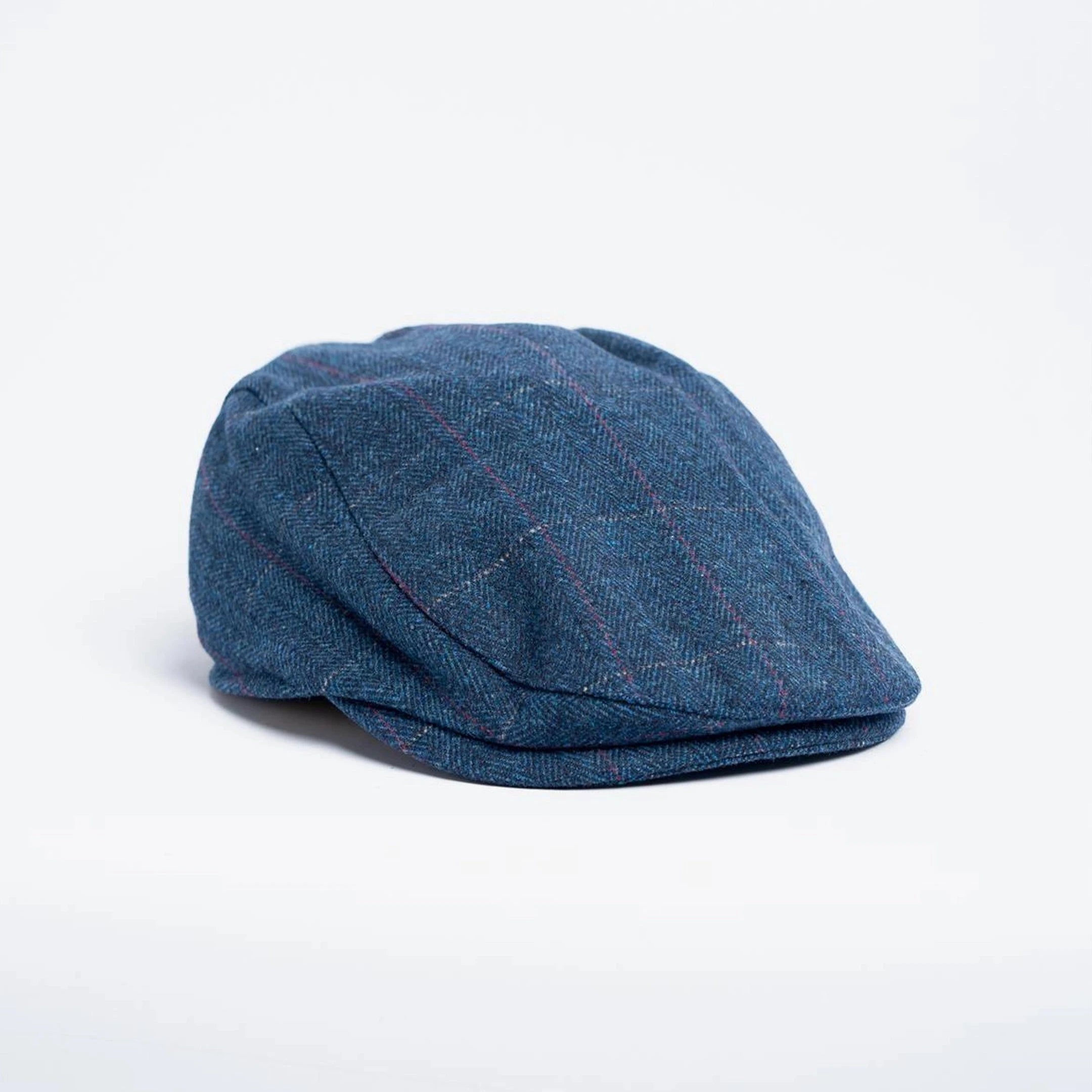 Carnegi Navy Tweed Flat Cap