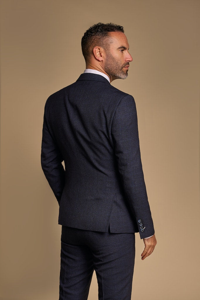 Caridi Navy Double-Breasted Blazer