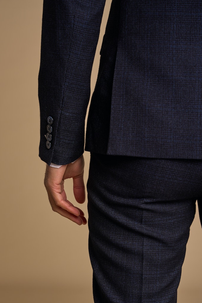 Caridi Navy Double-Breasted Blazer