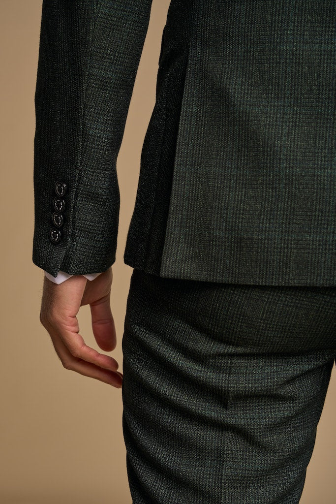 Caridi Olive Double-Breasted Blazer