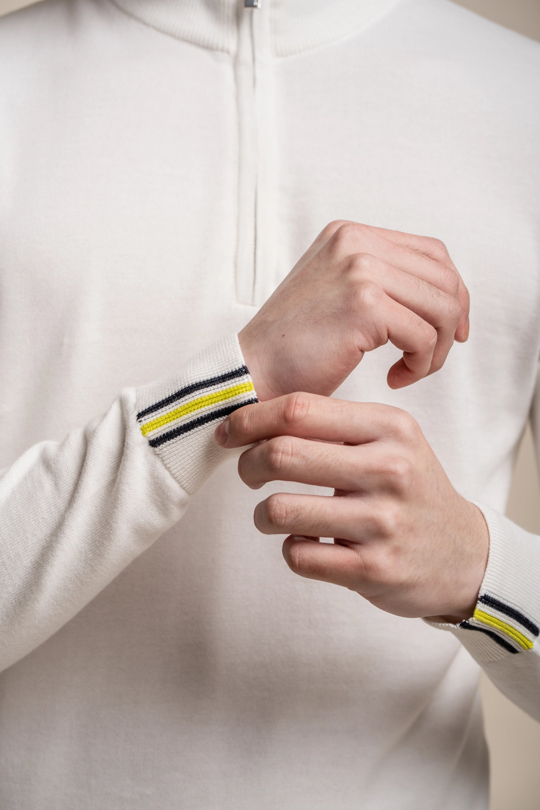 Avanti Half Zip Ecru Jumper