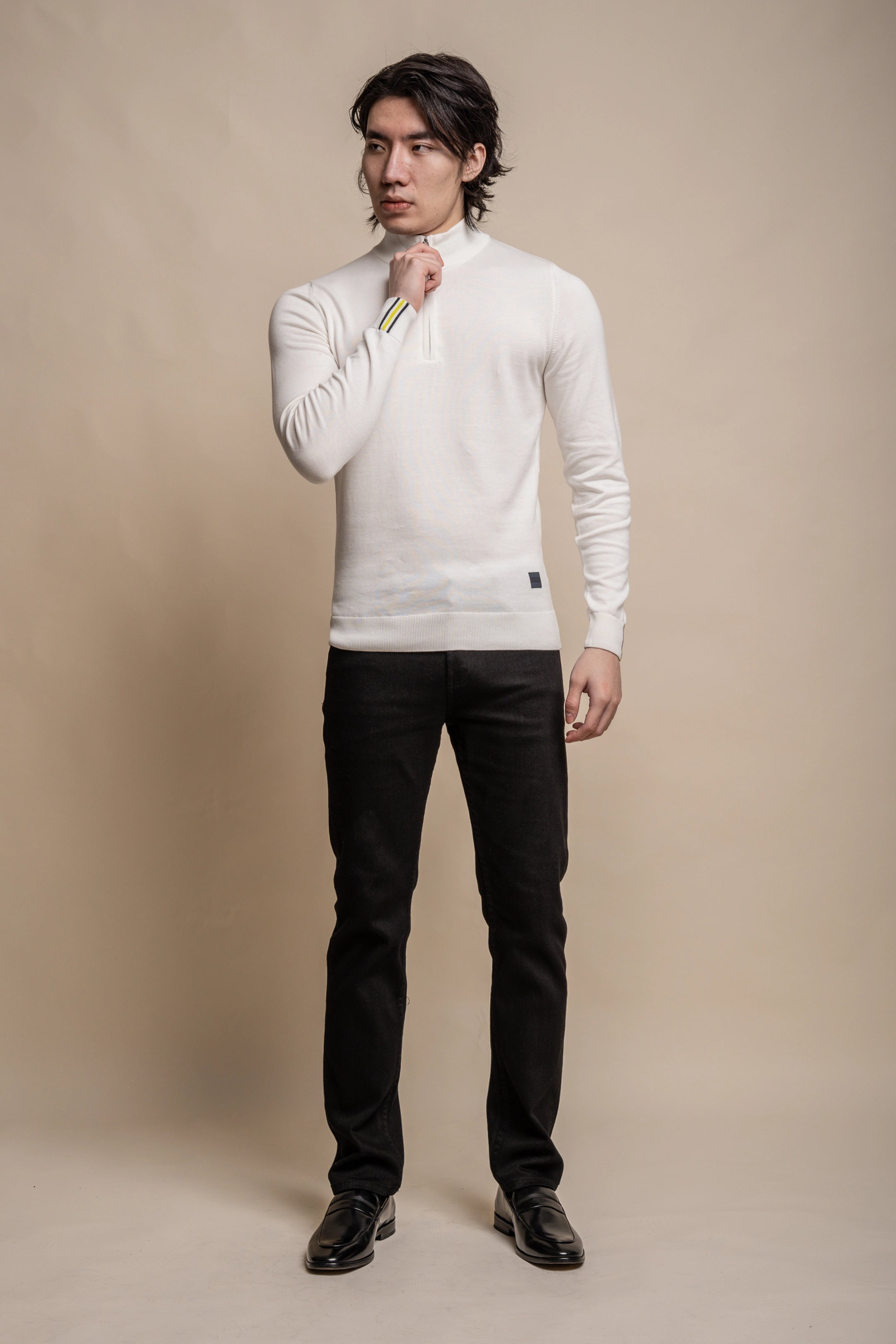 Avanti Half Zip Ecru Jumper