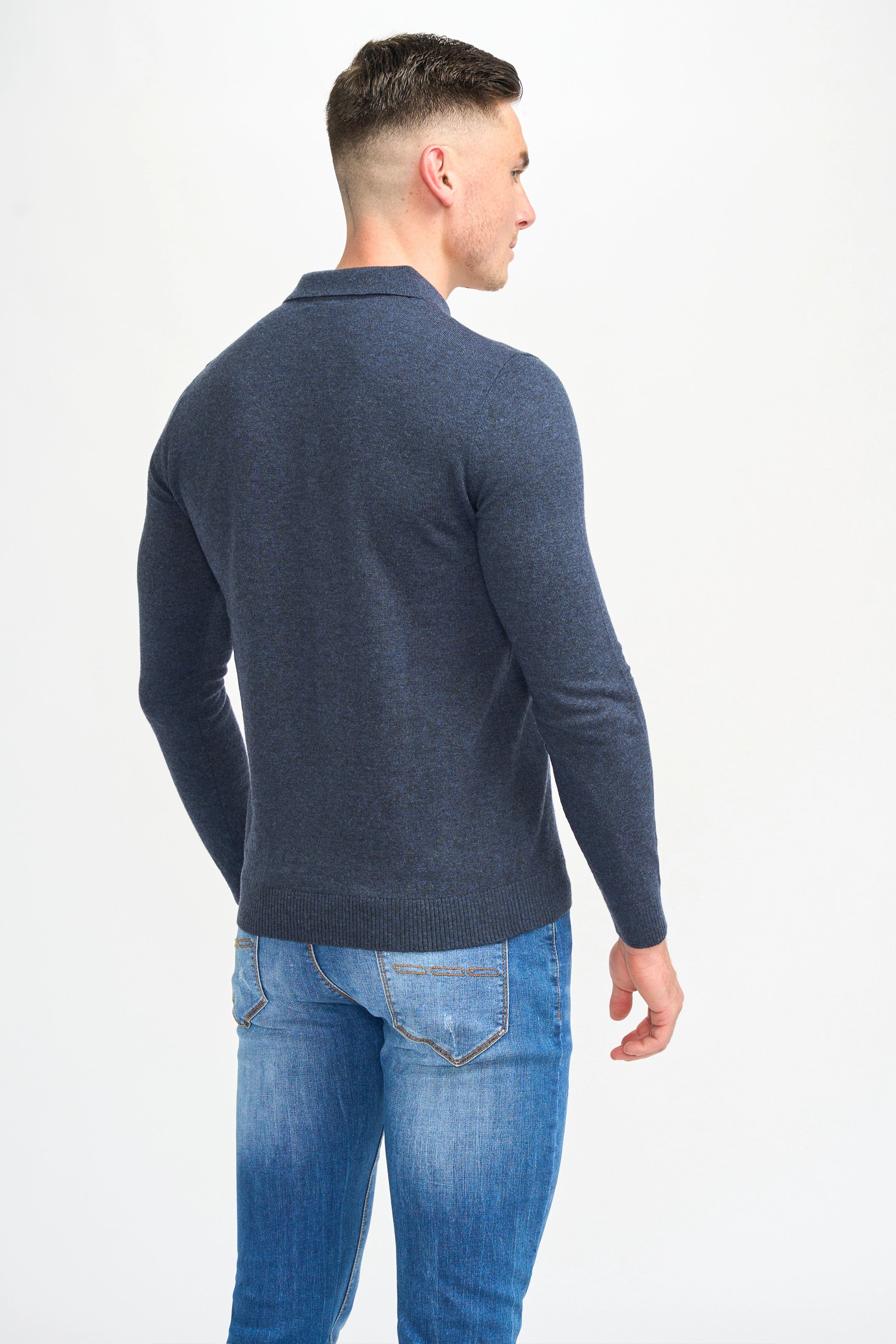 Boom Navy Long Sleeve Polo Shirt
