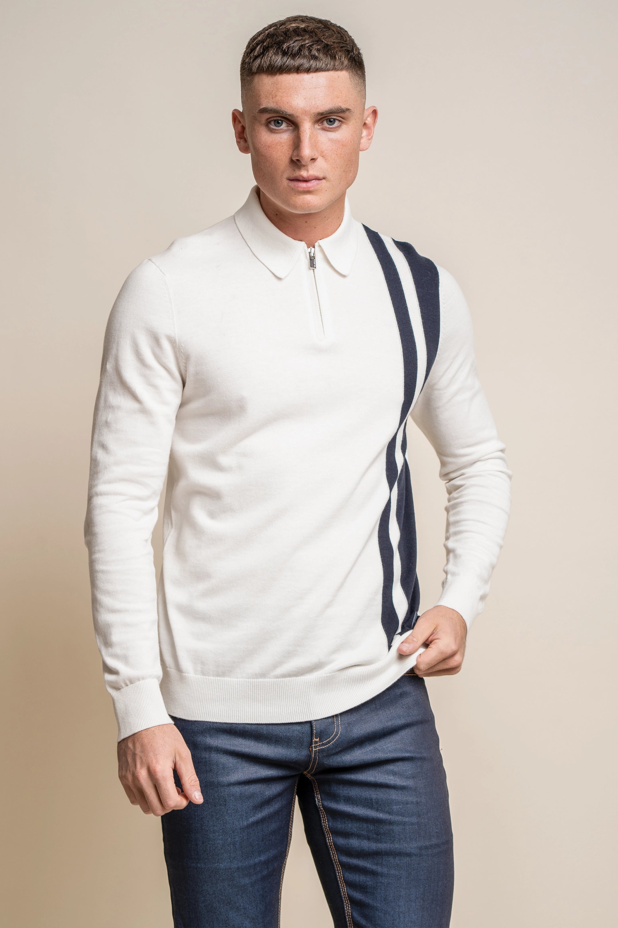 Diablo Ecru Quarter Zip Jumper