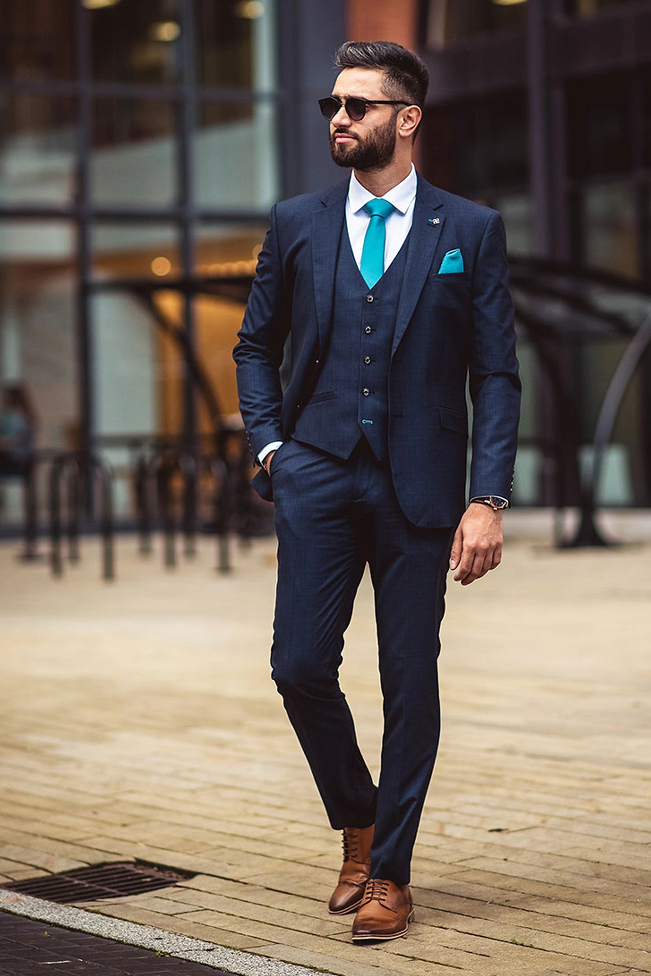 Seeba Navy Three Piece Suit