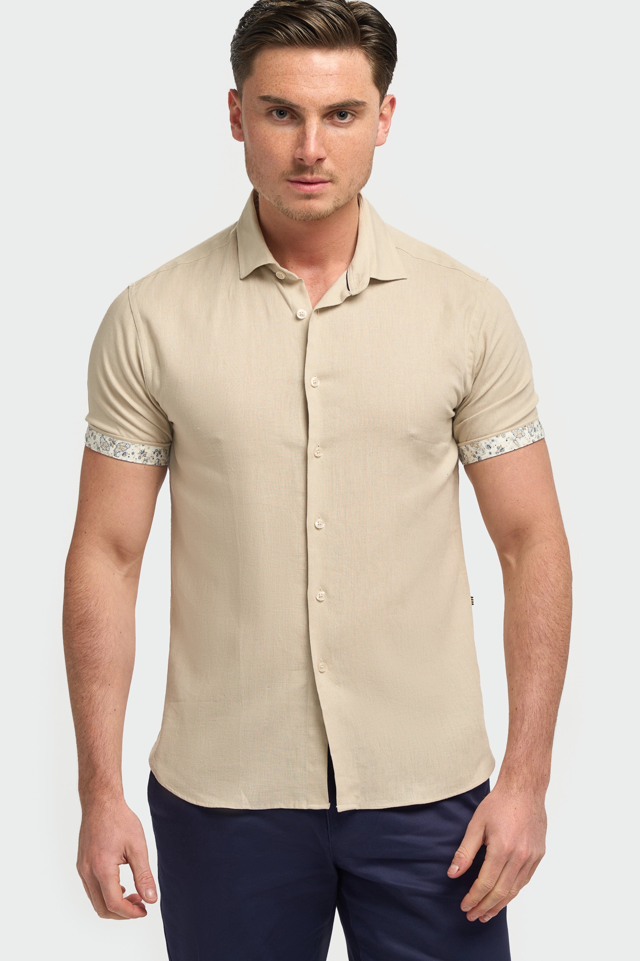 Matera Taupe Short Sleeve Shirt