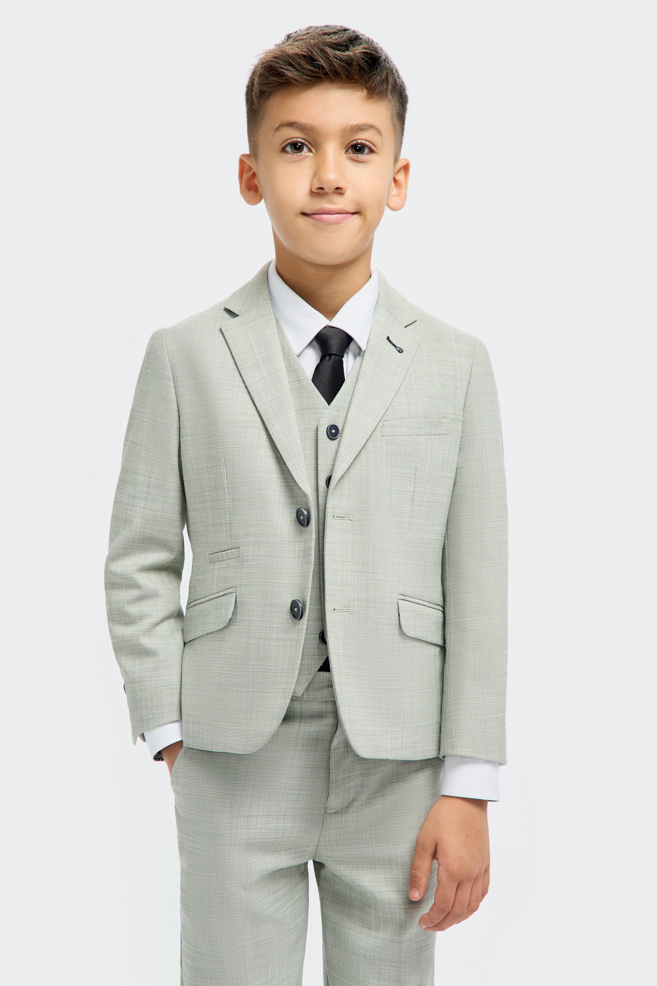 Boys Camden Sage Three Piece Suit