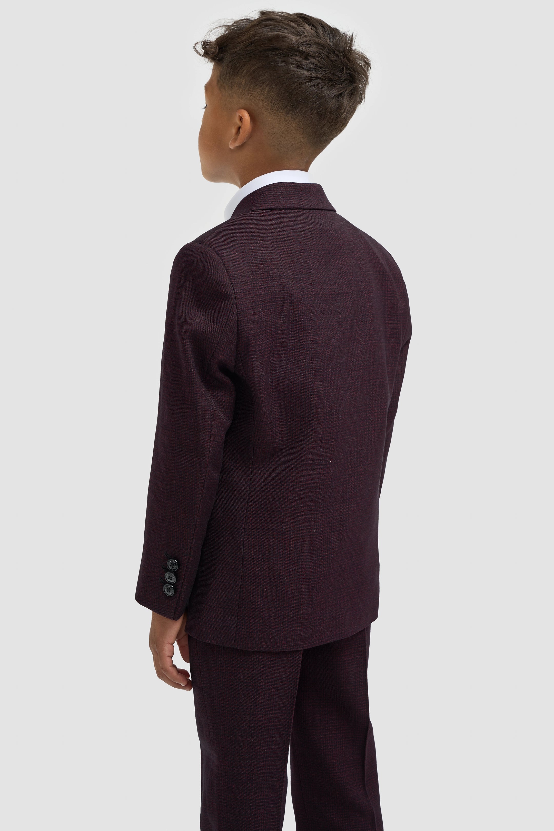 Boys Caridi Wine Three Piece Suit
