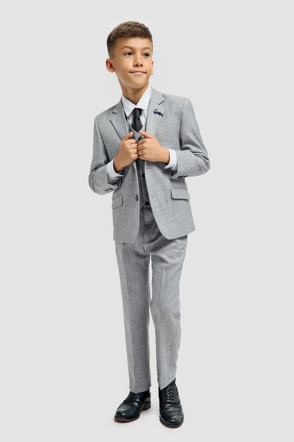 Boys Malibu Grey Three Piece Suit
