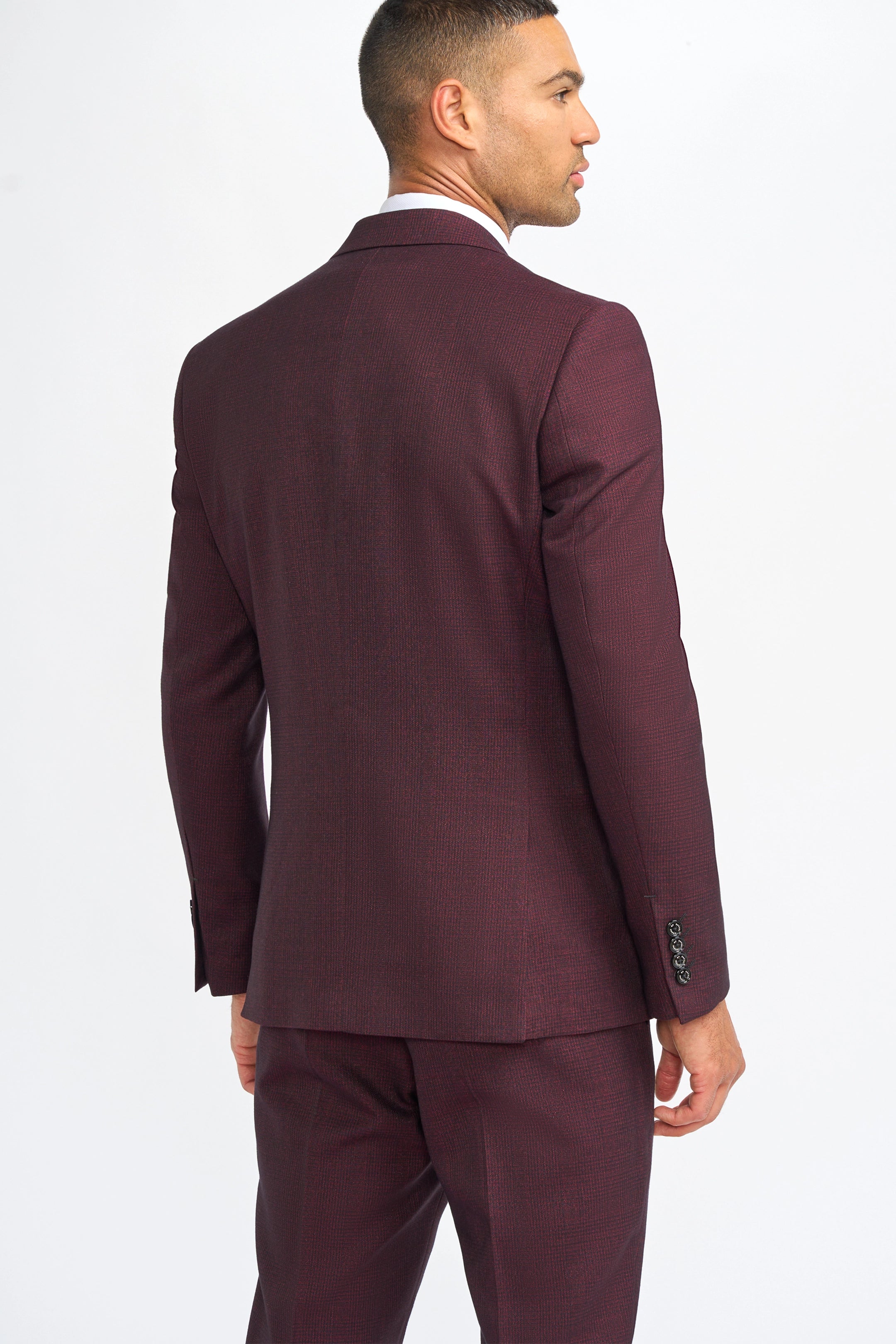 Caridi Wine Three Piece Suit