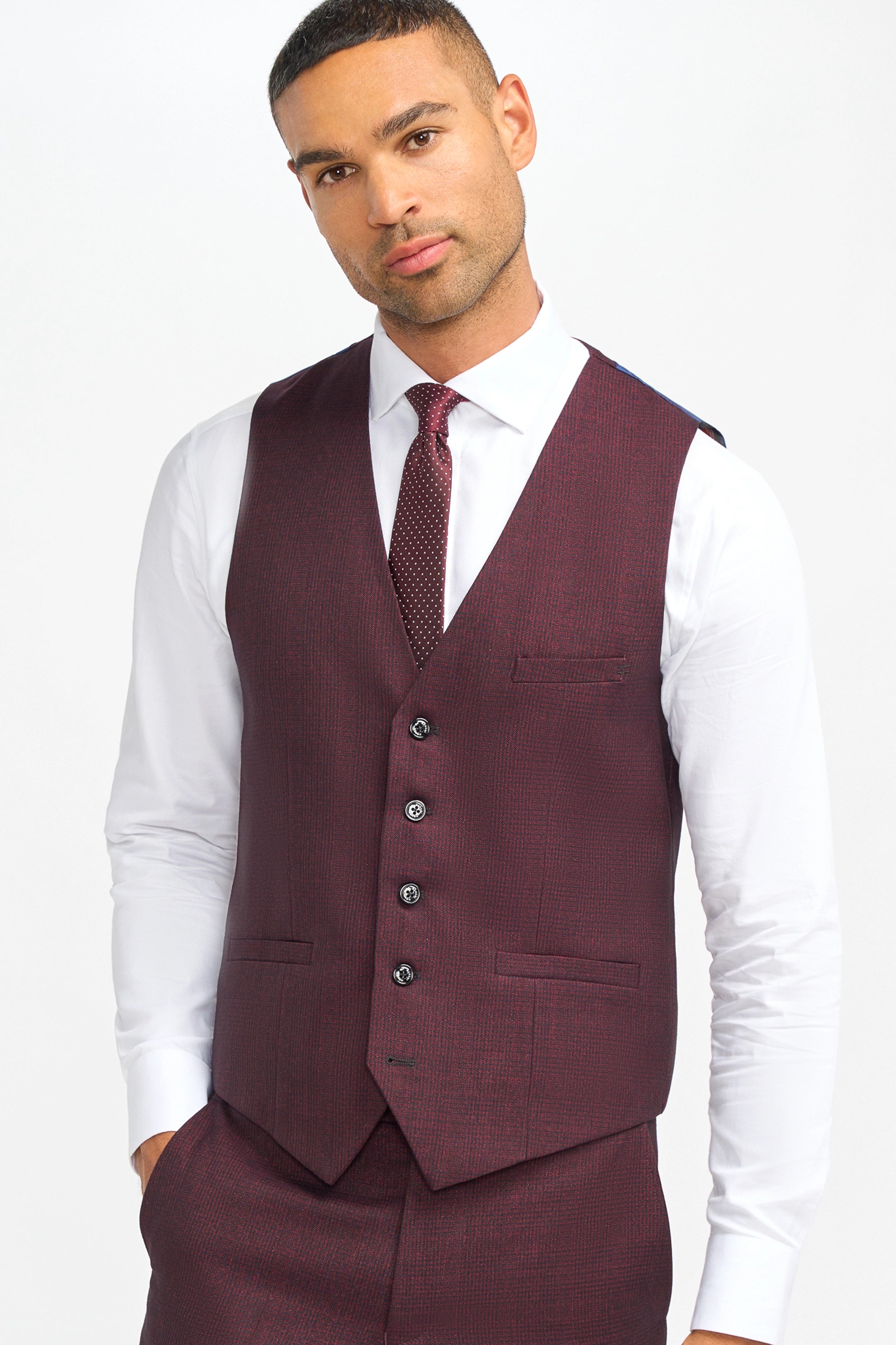Caridi Wine Three Piece Suit