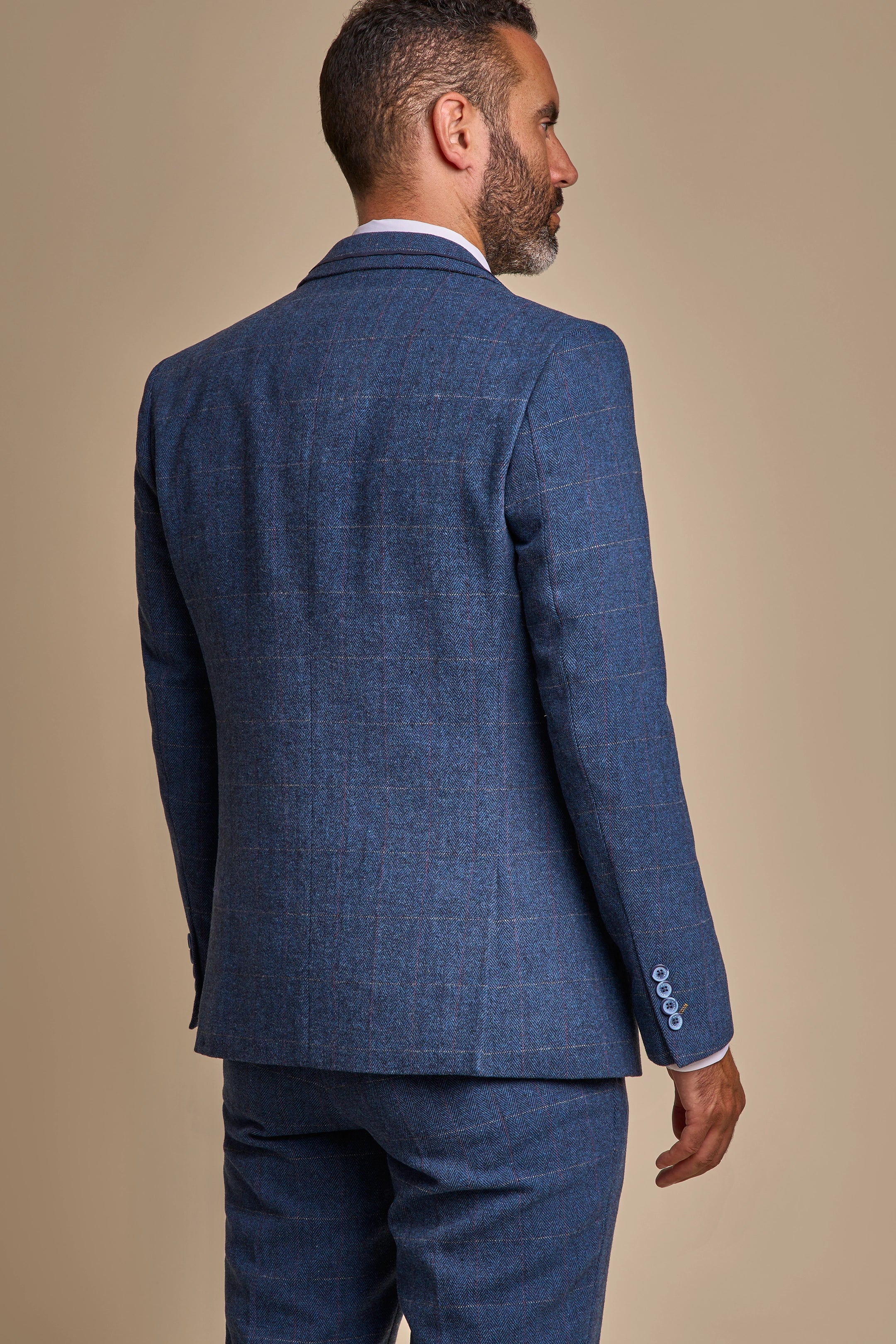 Carnegi Navy Tweed Three Piece Suit