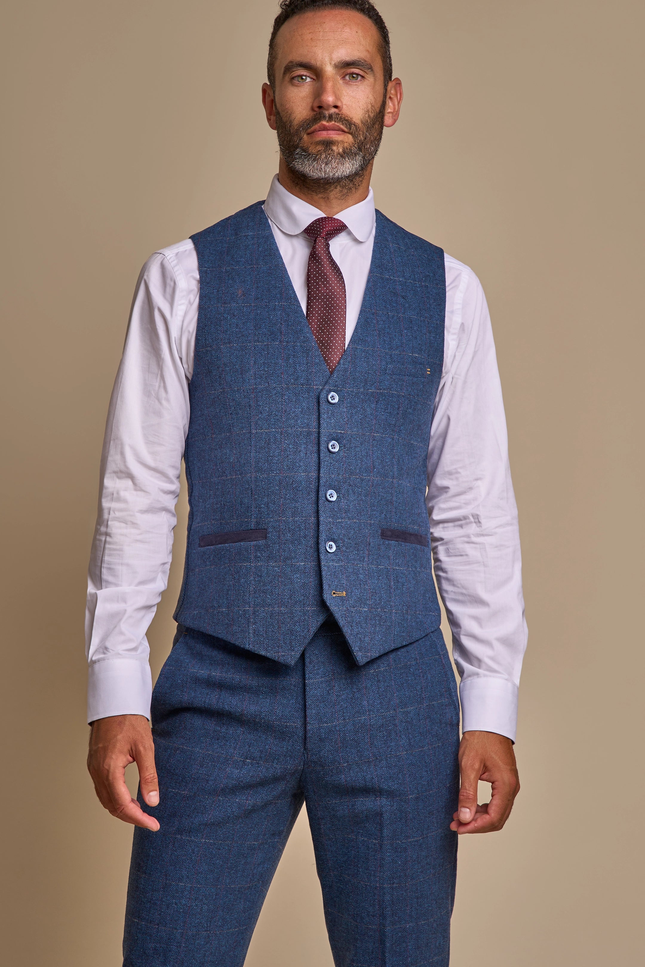 Carnegi Navy Tweed Three Piece Suit