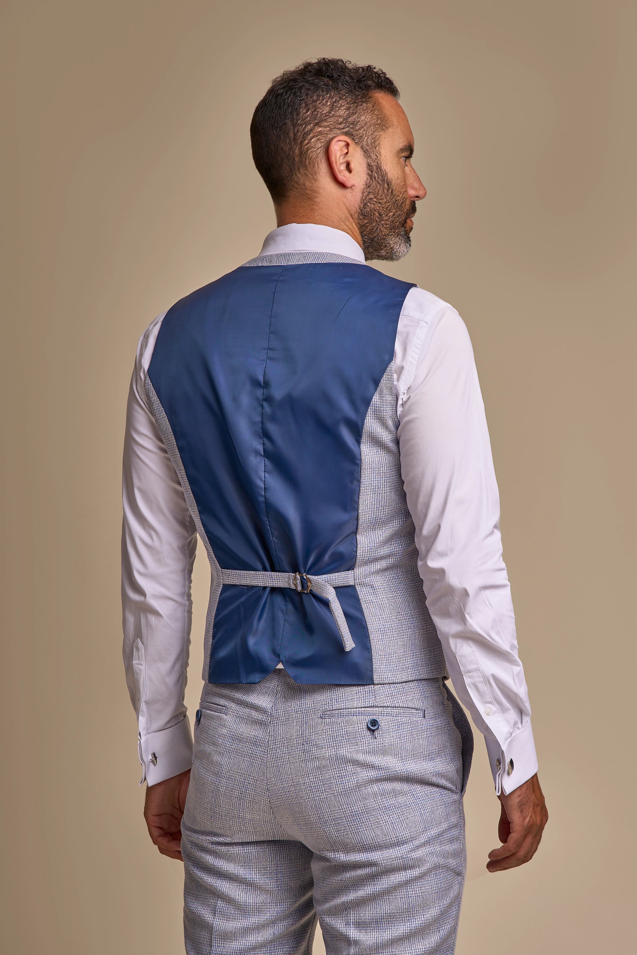 Caridi Sky Check Three Piece Suit