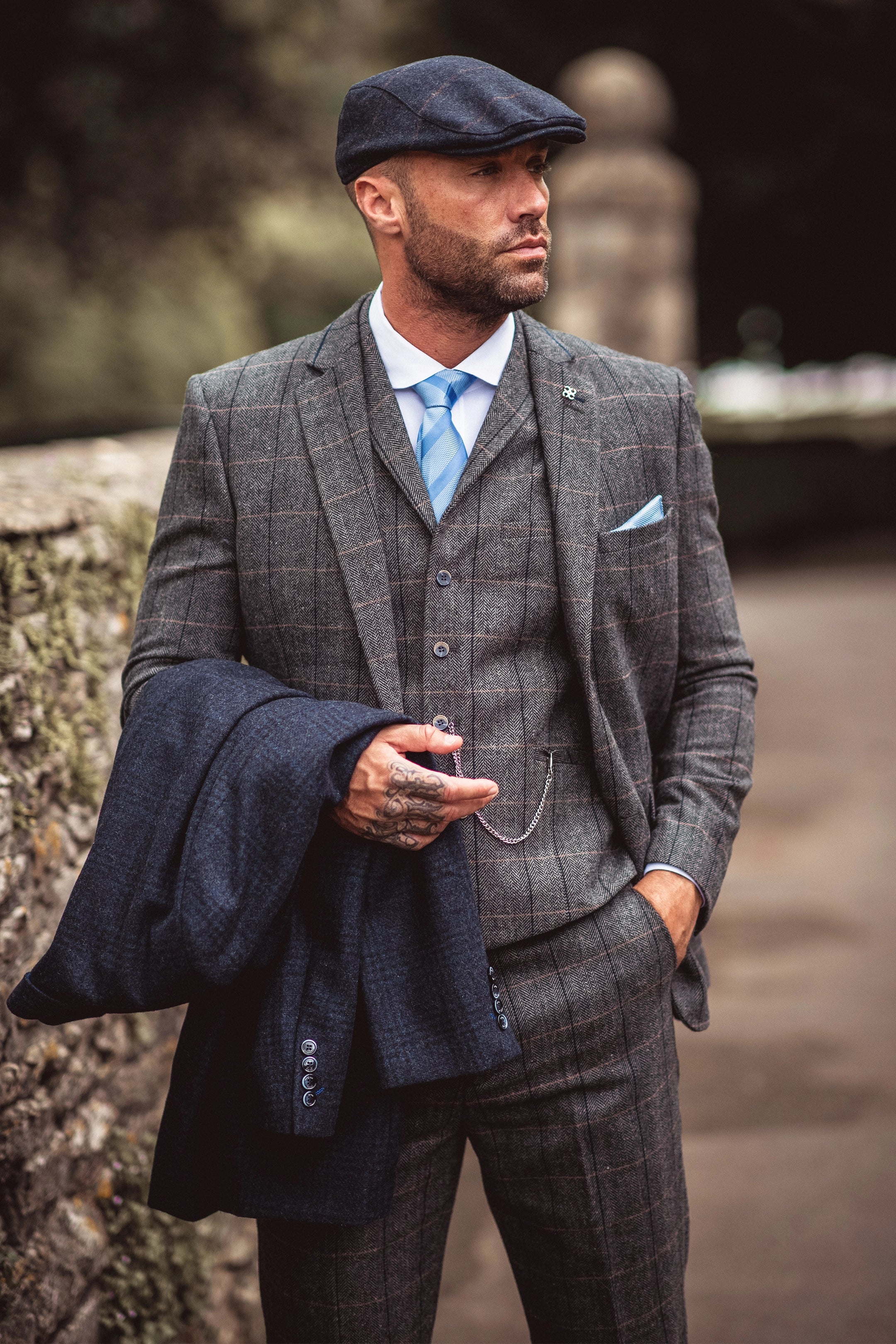 Albert Grey Tweed Three Piece Suit