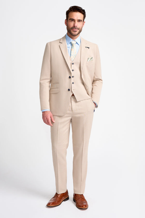 Miami Beige Three Piece Suit