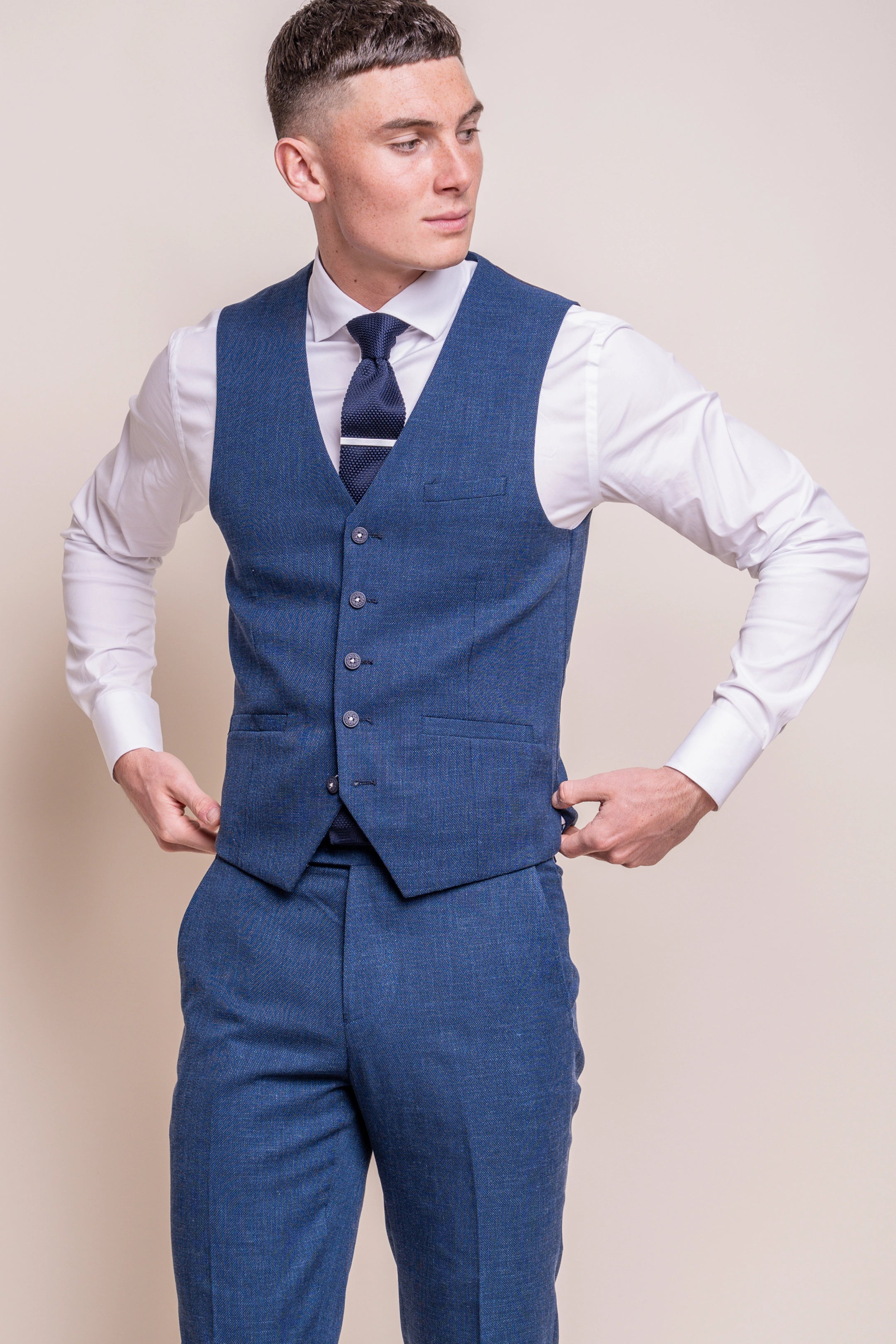 Miami Blue Three Piece Suit