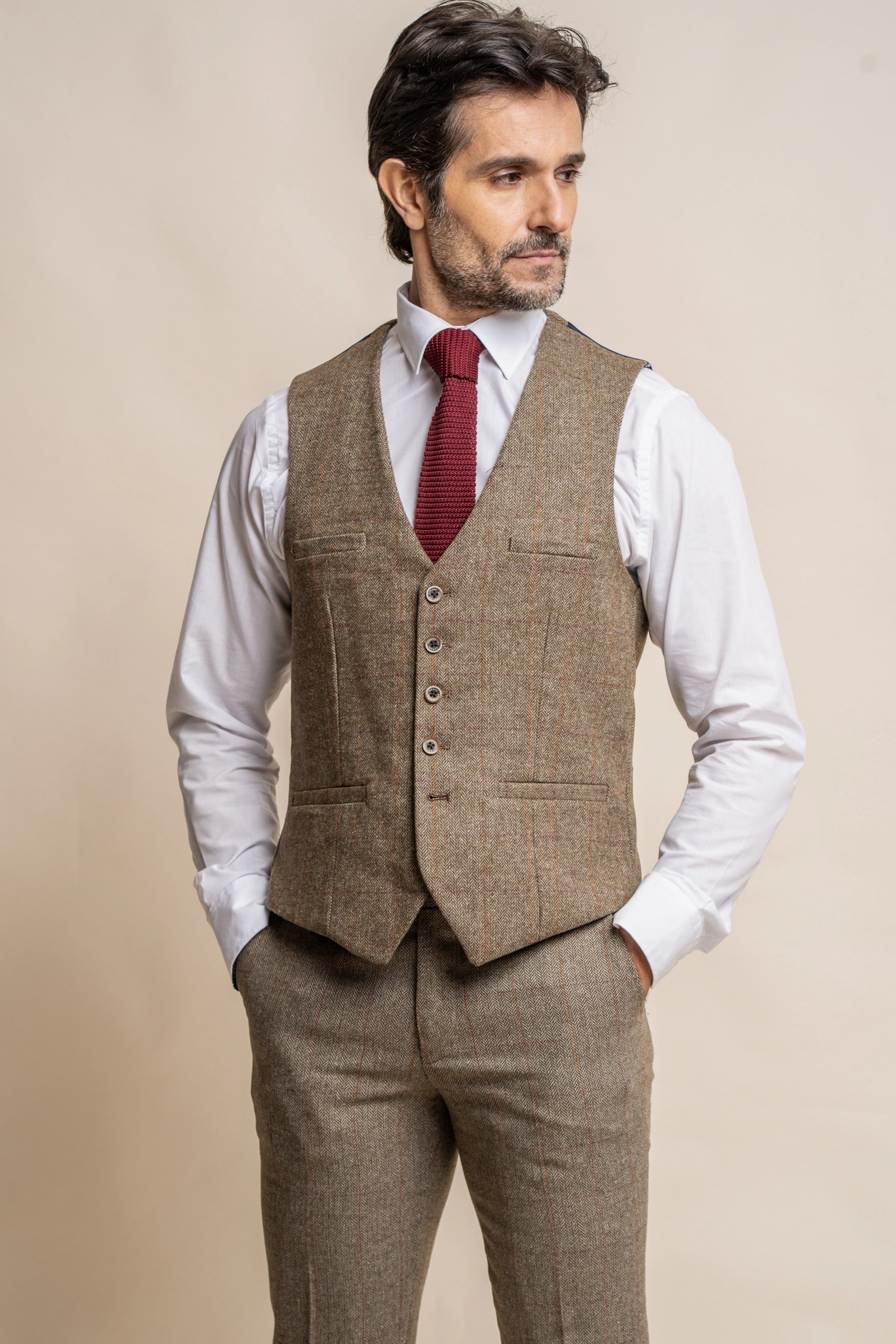 Gaston Sage Three Piece Suit