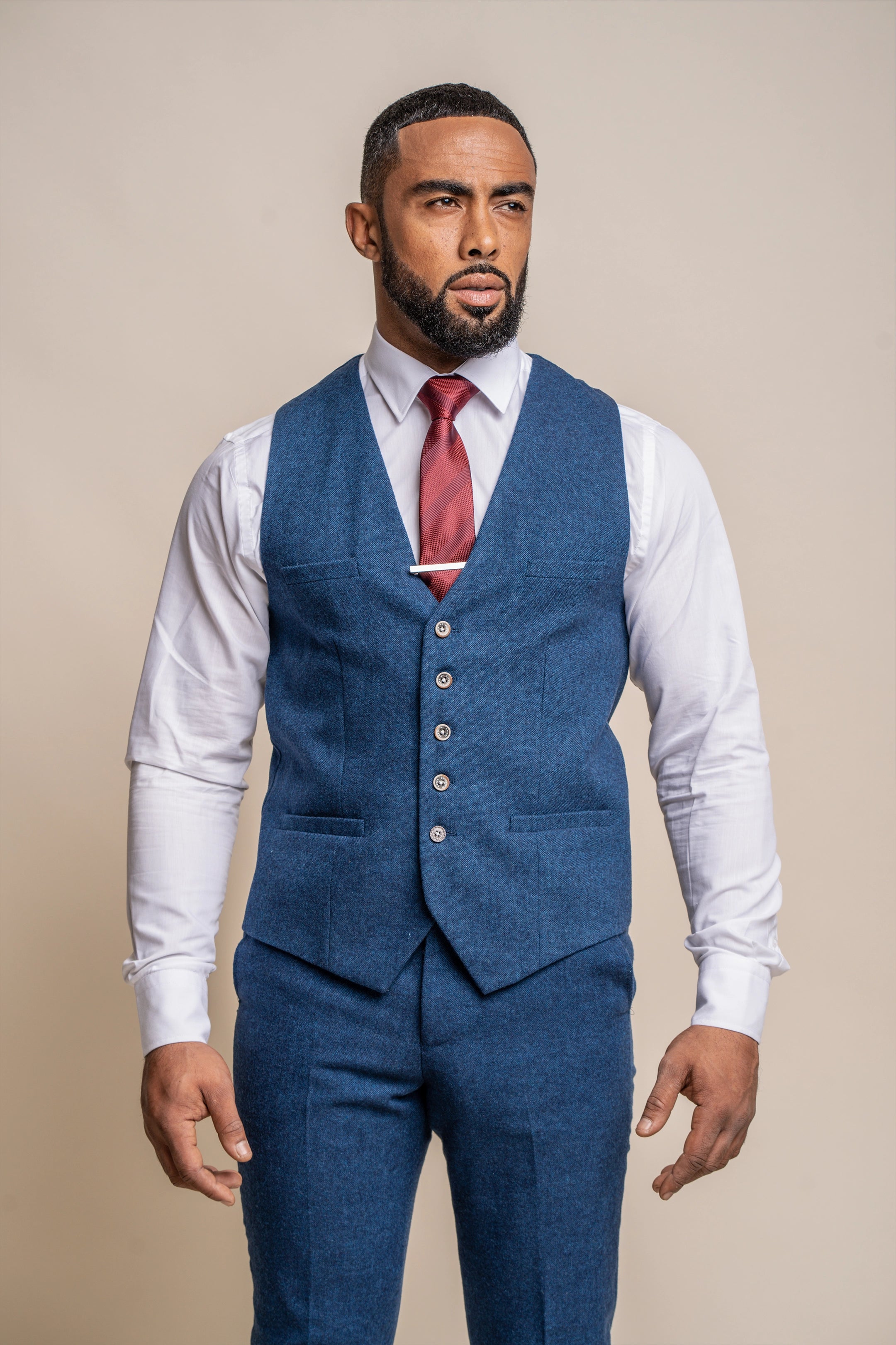 Orson Blue Tweed Three Piece Suit