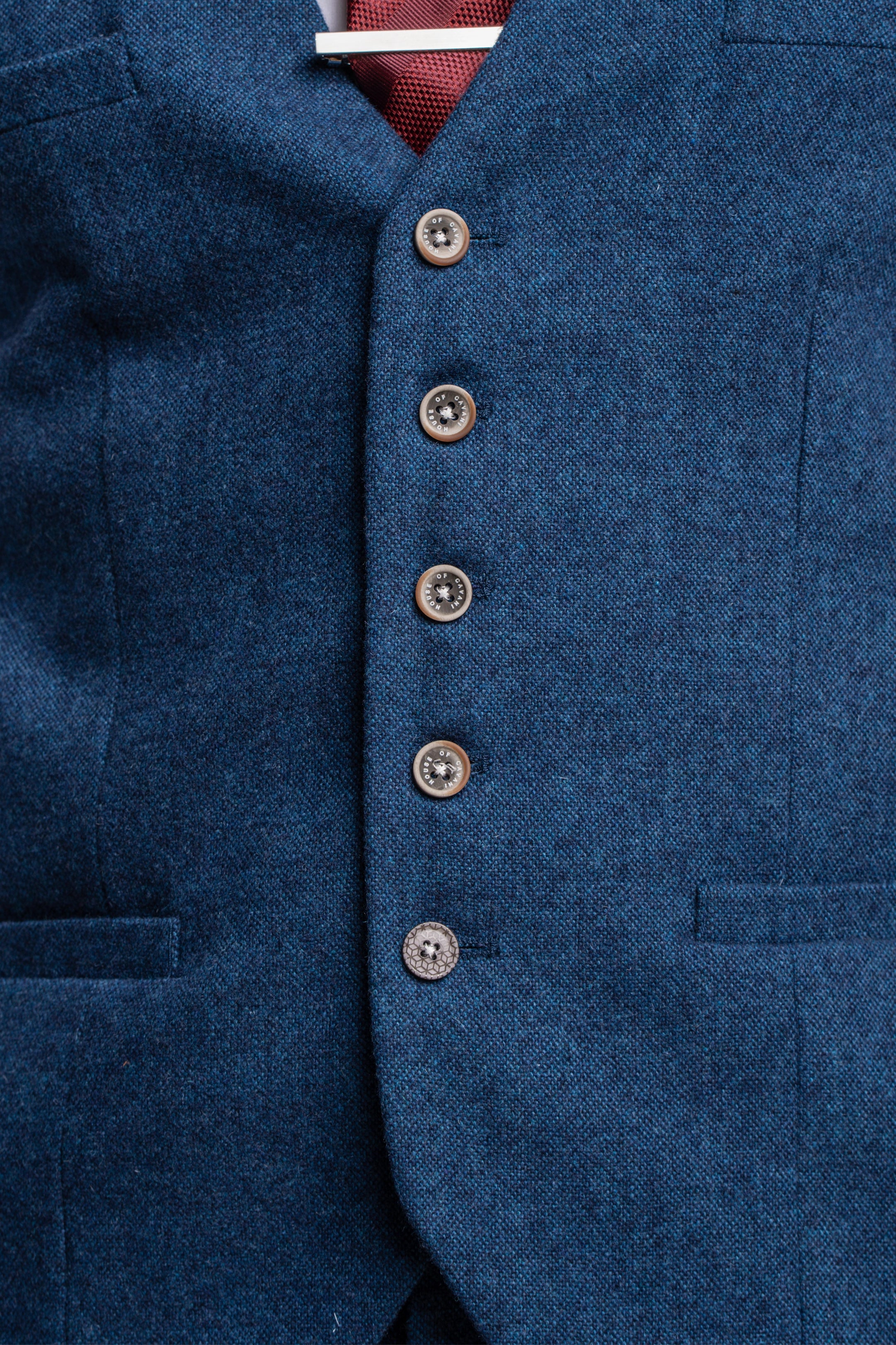 Orson Blue Tweed Three Piece Suit