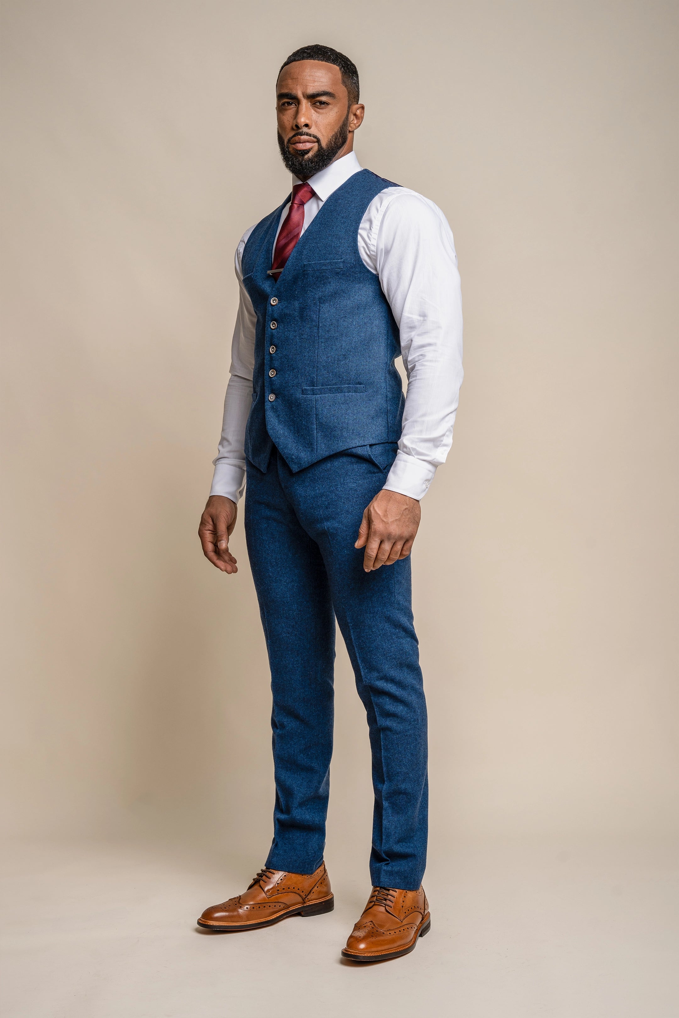 Orson Blue Tweed Three Piece Suit