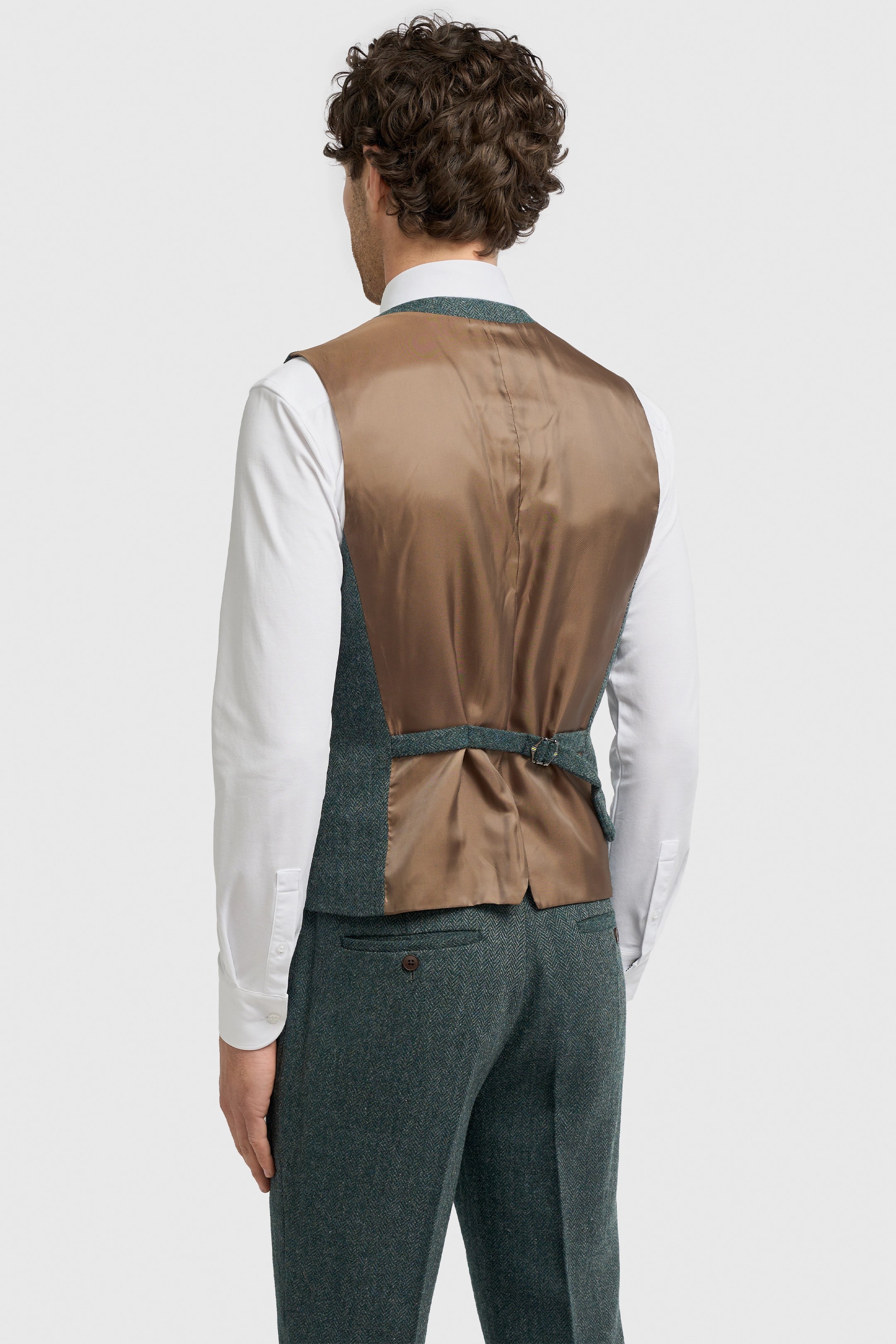 Thomas Lush Olive Tweed Three Piece Suit