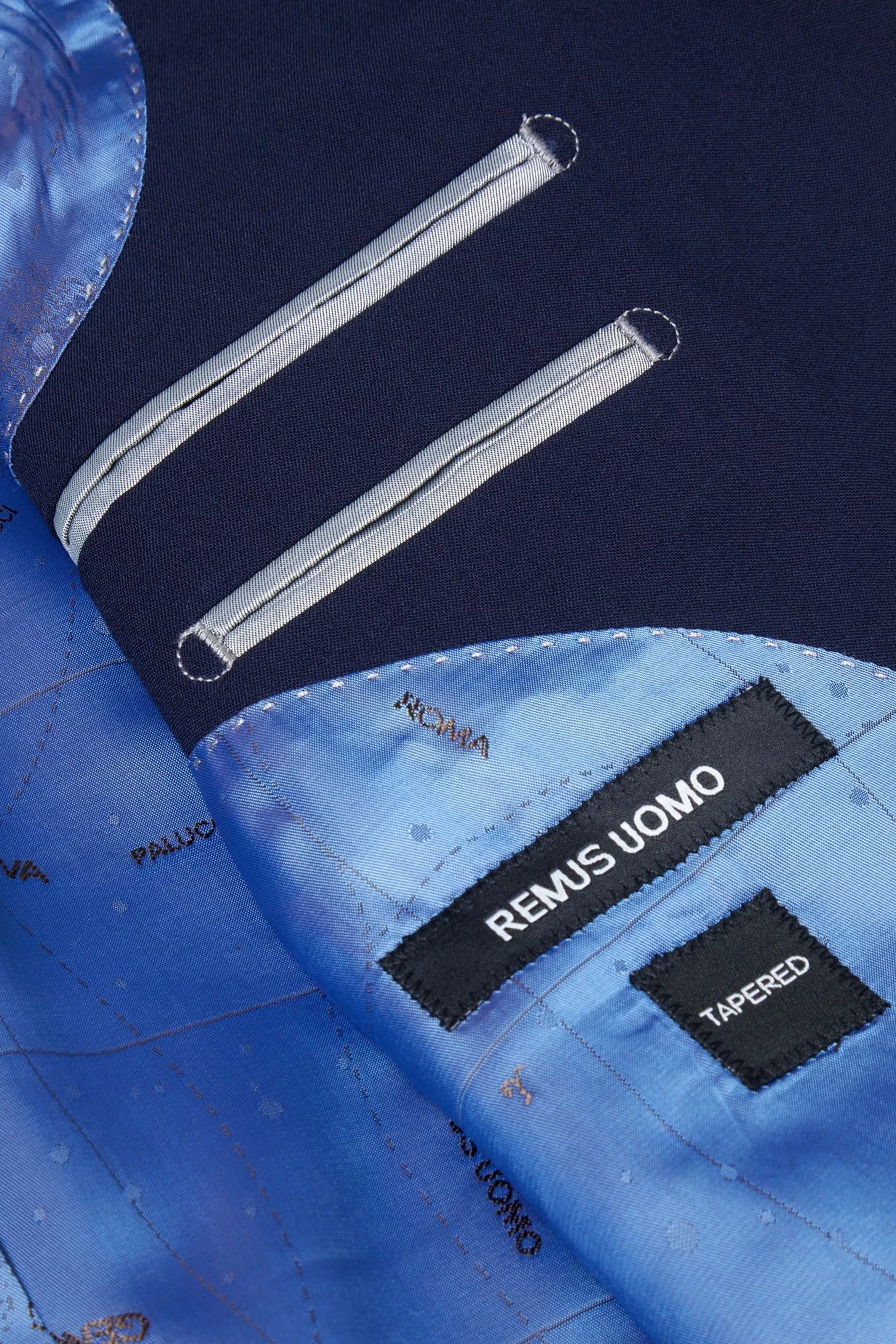 Remus Uomo Palucci Tapered Fit Wool-Rich Stretch Navy Suit