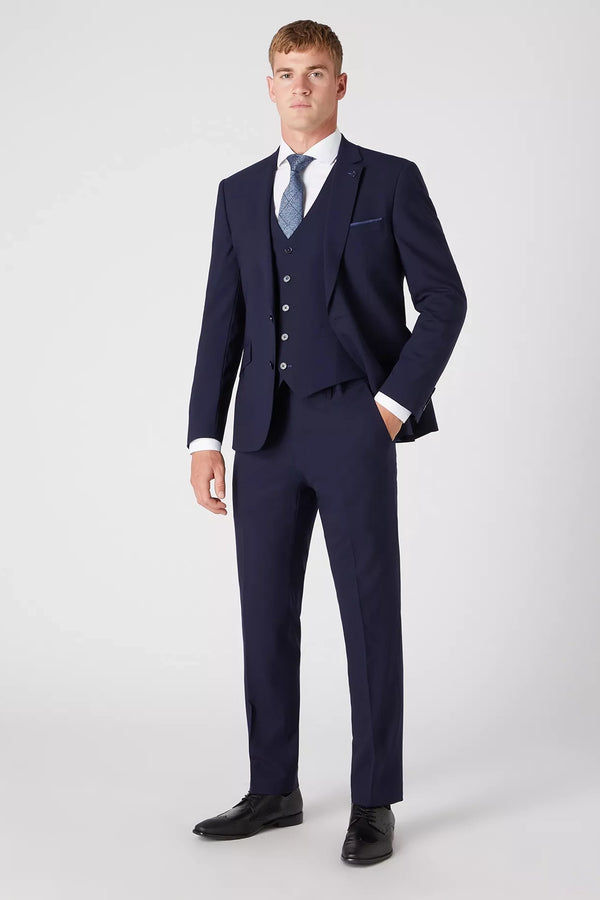 Remus Uomo Palucci Tapered Fit Wool-Rich Stretch Navy Suit