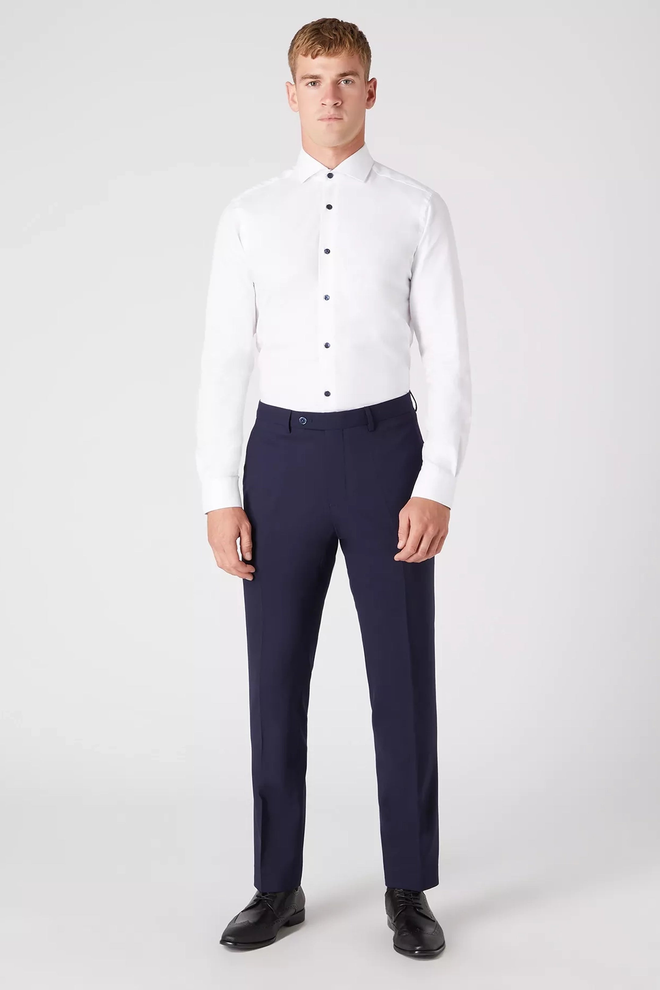 Remus Uomo Palucci Tapered Fit Wool-Rich Stretch Navy Suit