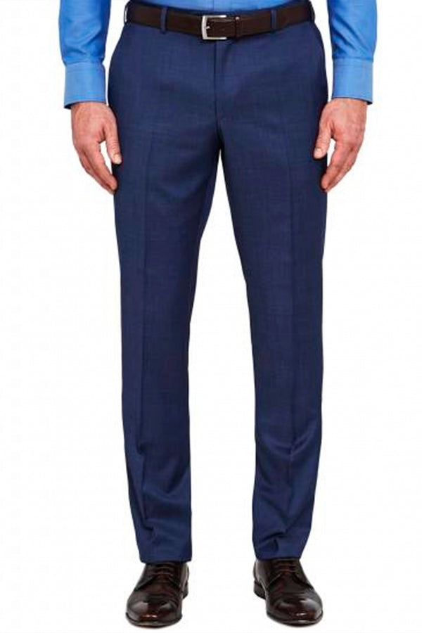 Digel Duncan Modern Fit Pure Virgin Wool Blue Trousers