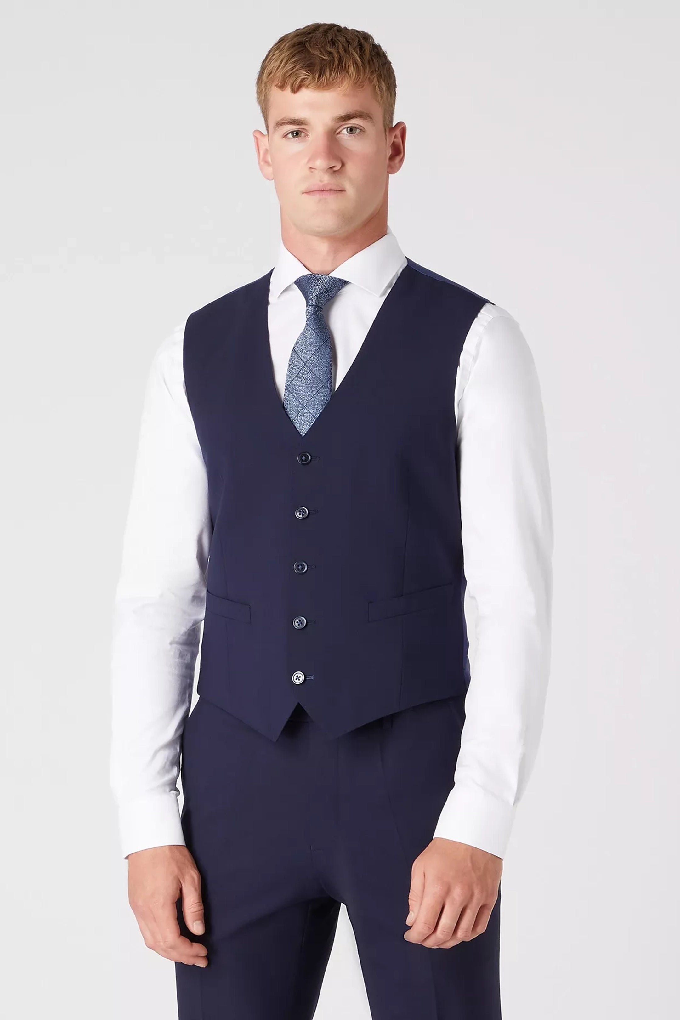 Remus Uomo Palucci Tapered Fit Wool-Rich Stretch Navy Suit
