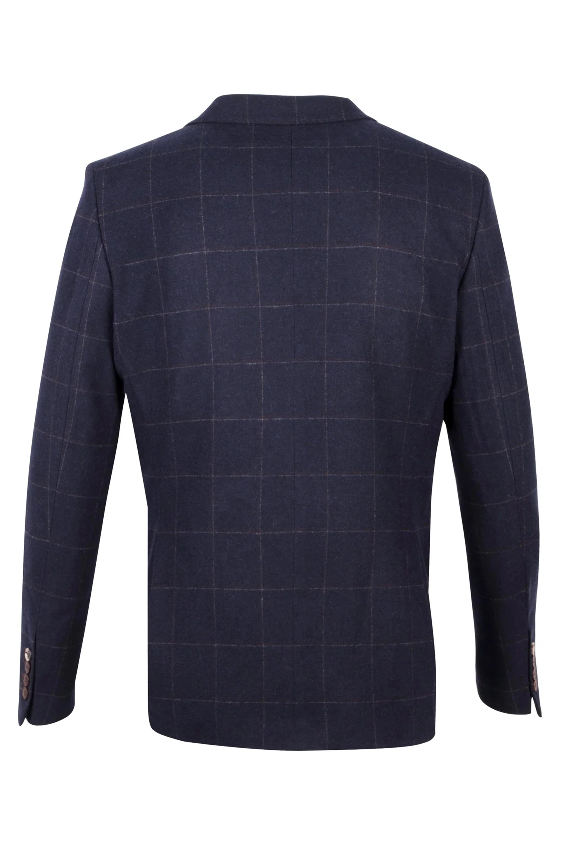 Windowpane Check Navy 3 Piece Suit