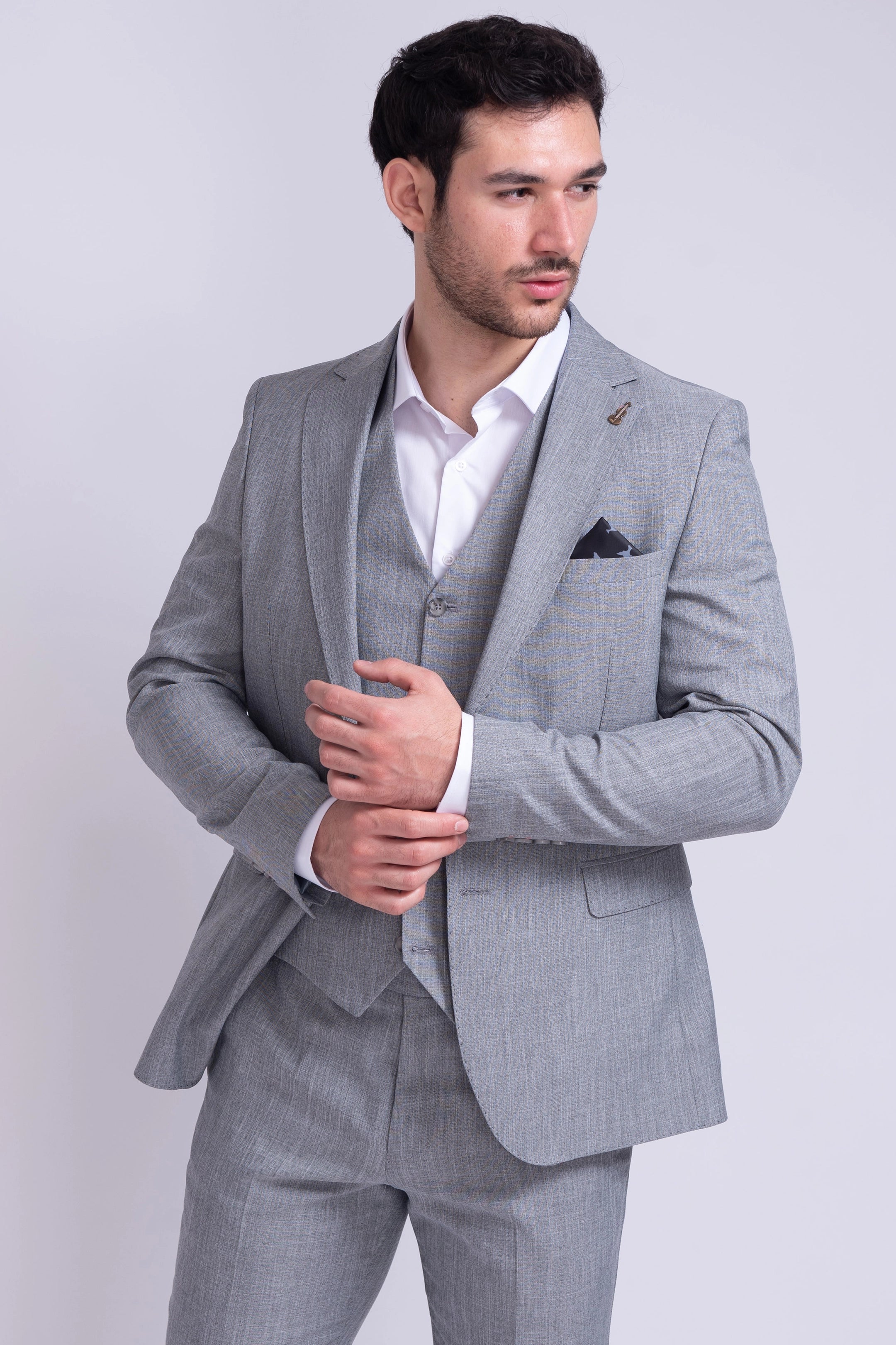 Smooth Touch Grey 3 Piece Suit