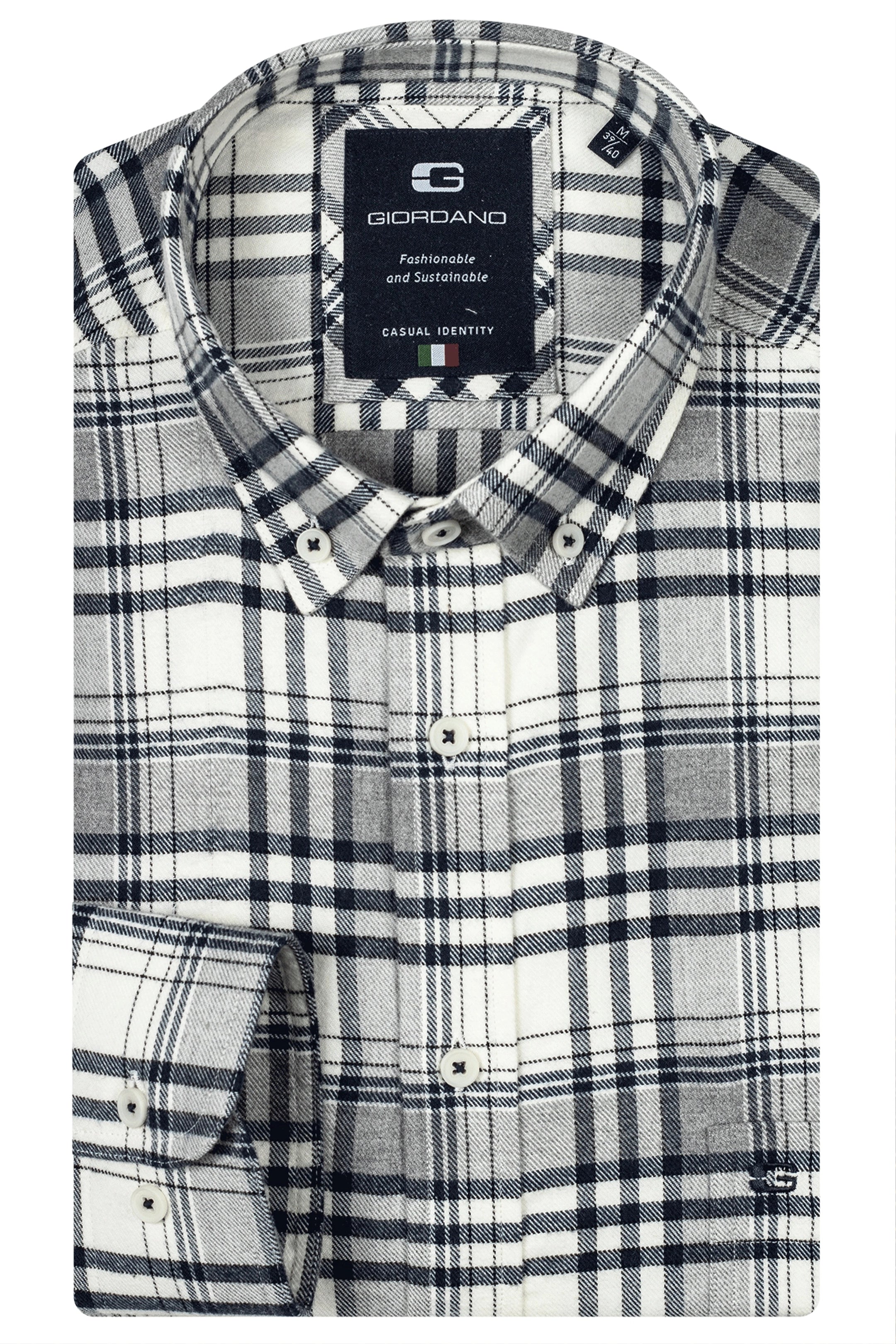 Giordano Brushed Twill Check Shirt