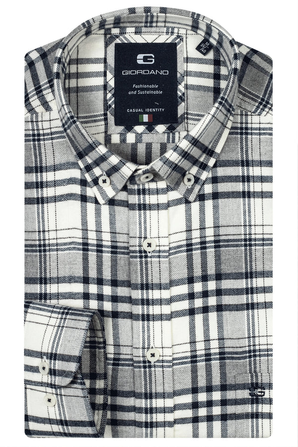 Giordano Brushed Twill Check Shirt