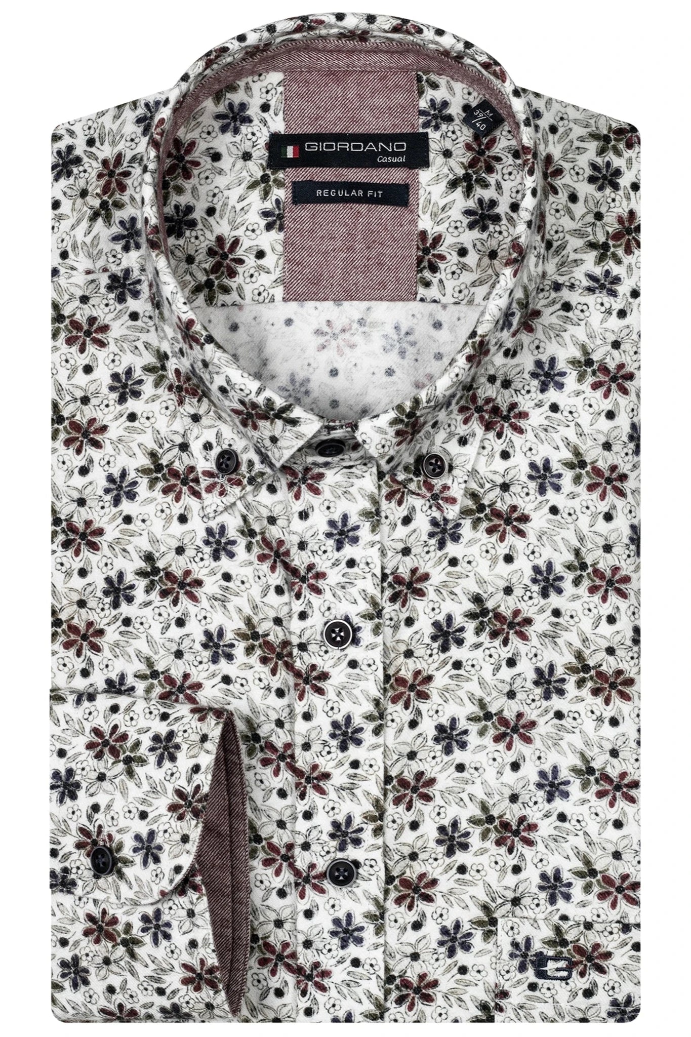 Giordano Winter White Long Sleeve Print Shirt