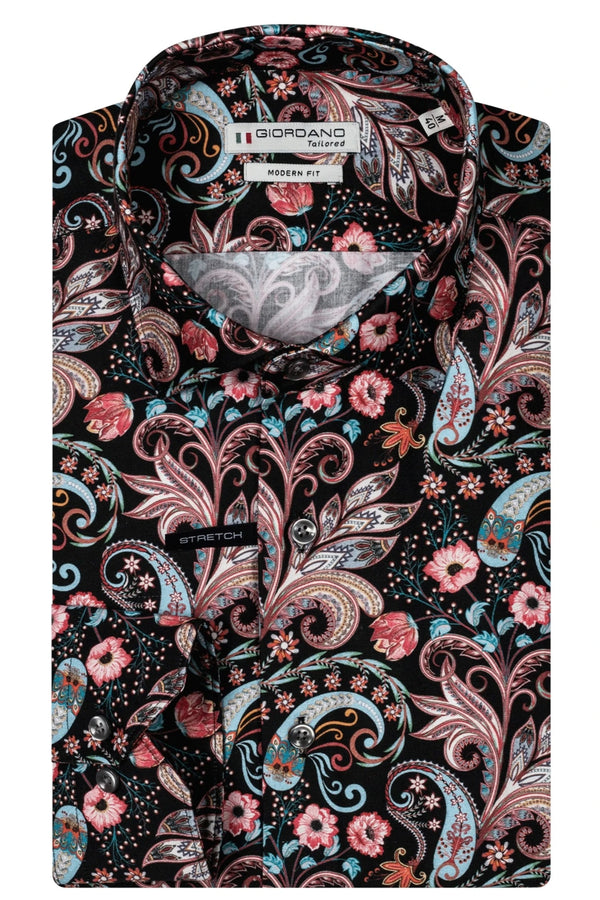 Giordano Black Paisley Print Shirt