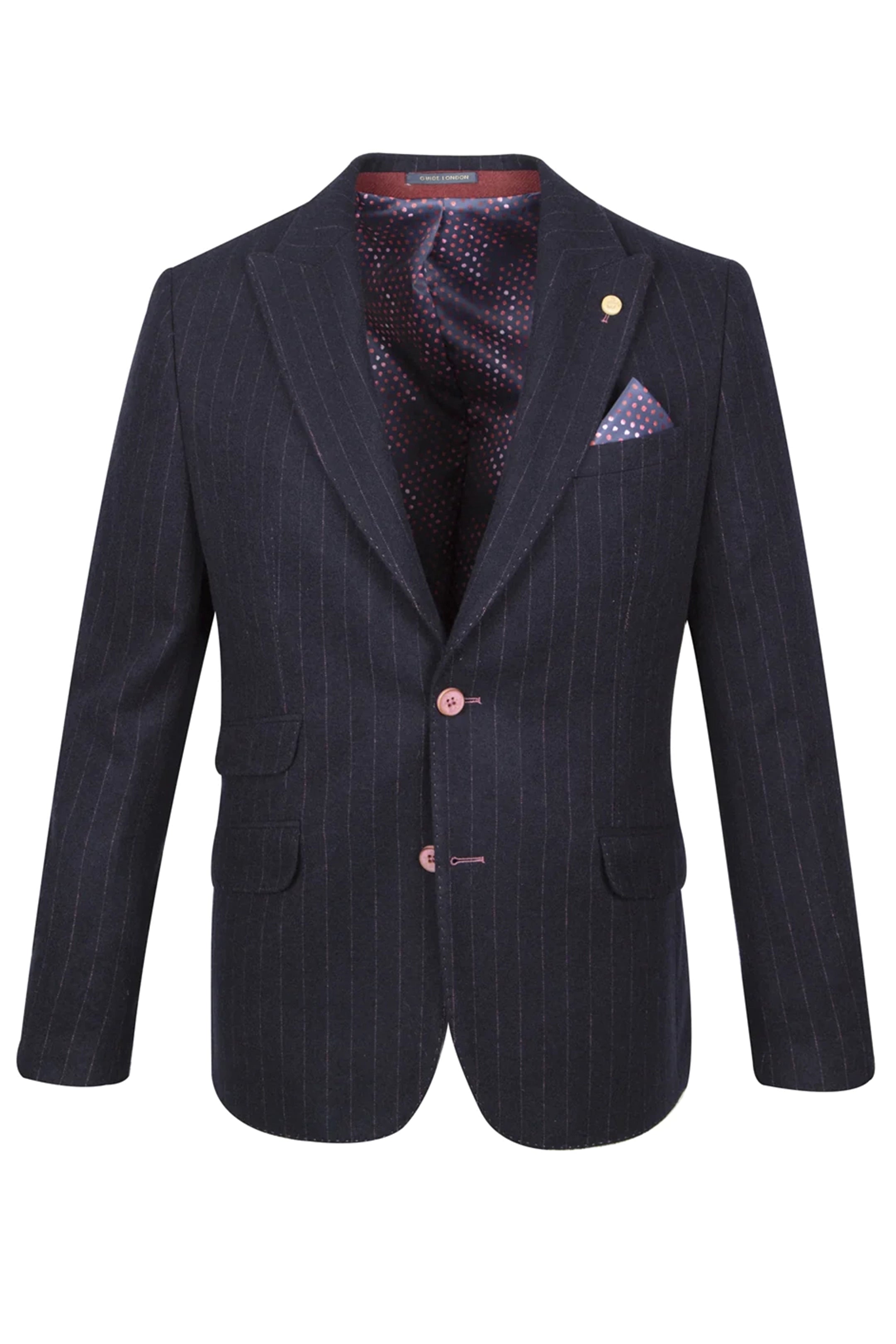 Guide London Navy & Pink Pinstripe Blazer